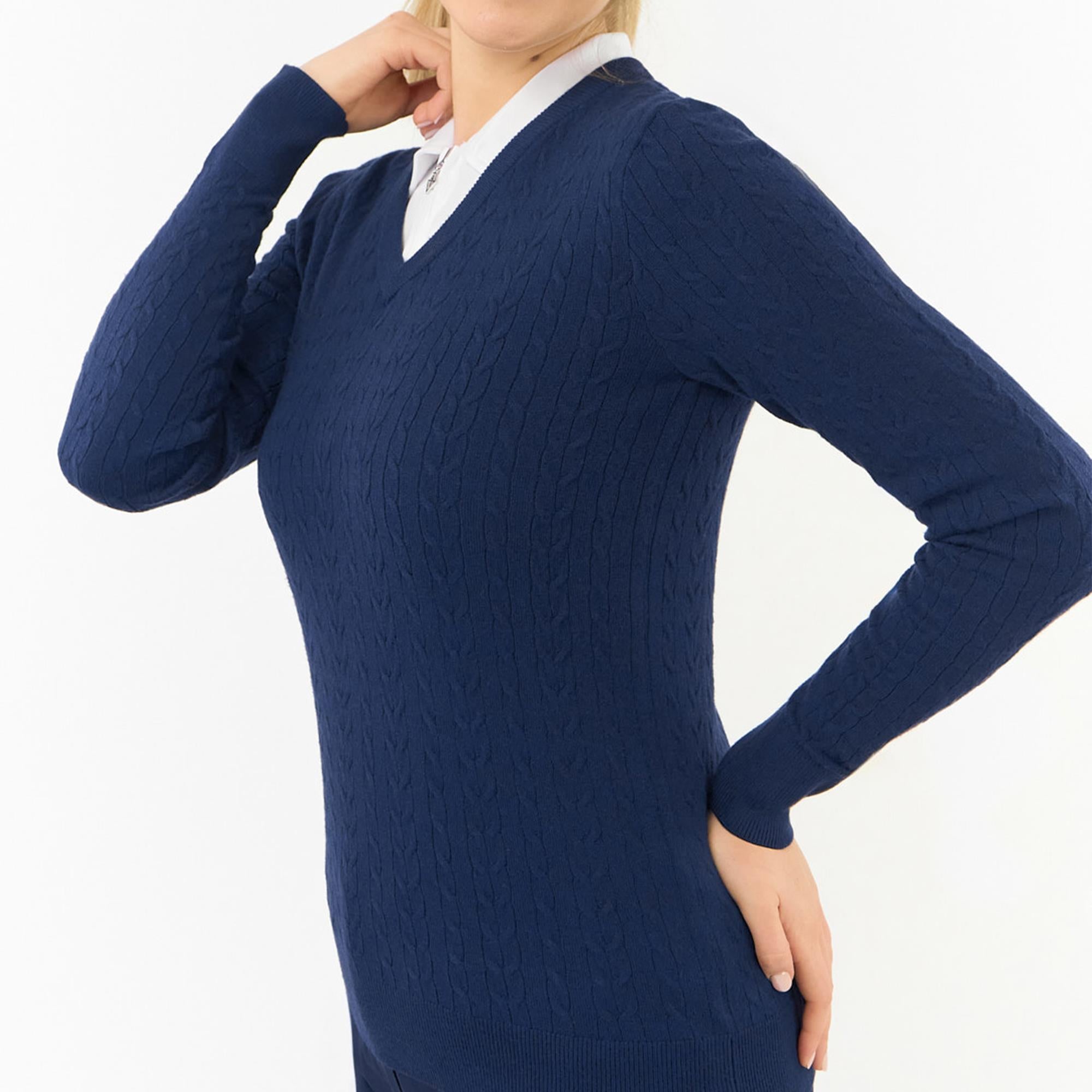 Pure Golf Suzie Summer Weight Knitted Ladies Golf Jumper Navy