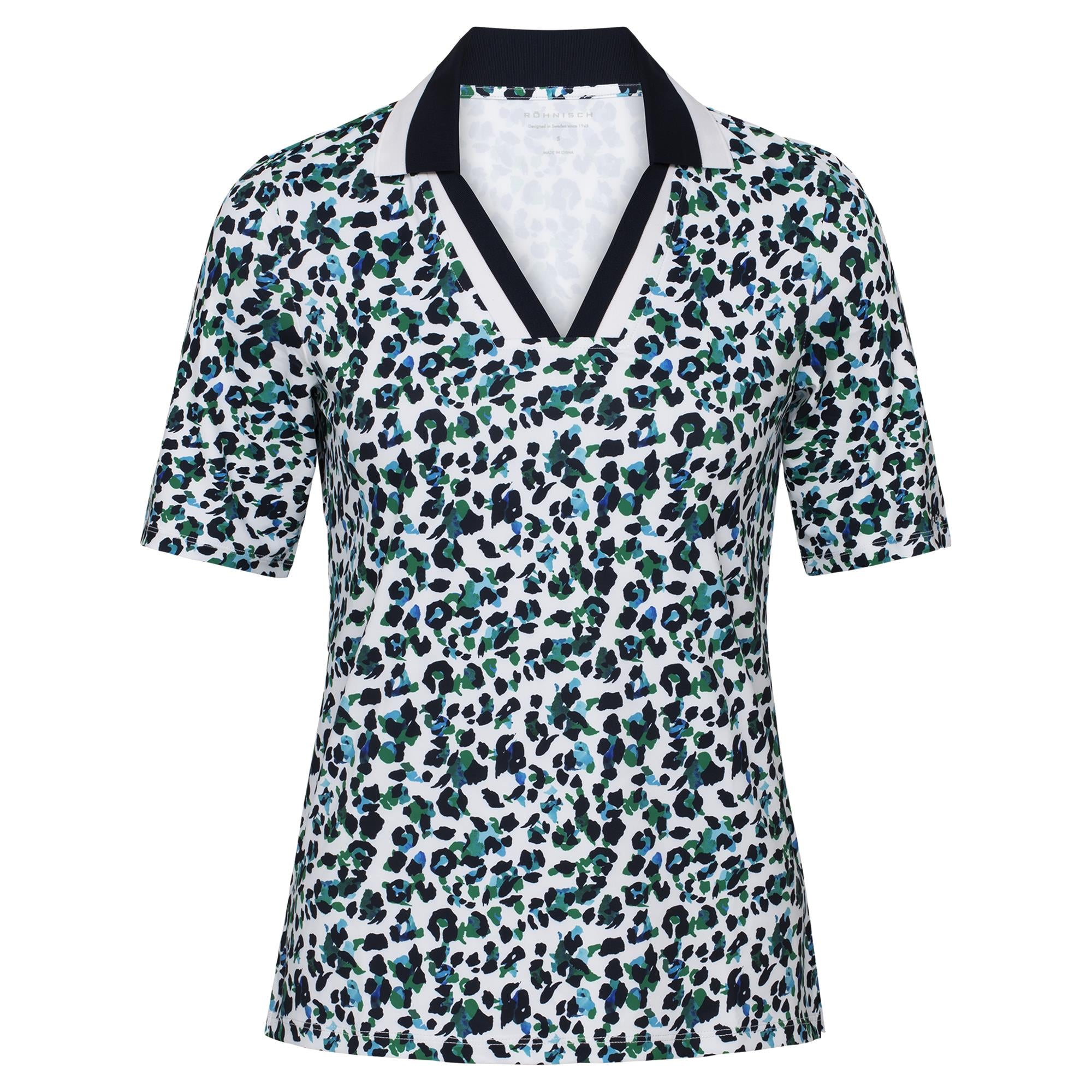 Rohnisch Essential Ladies Golf Polo Shirt Leo Blue/Green