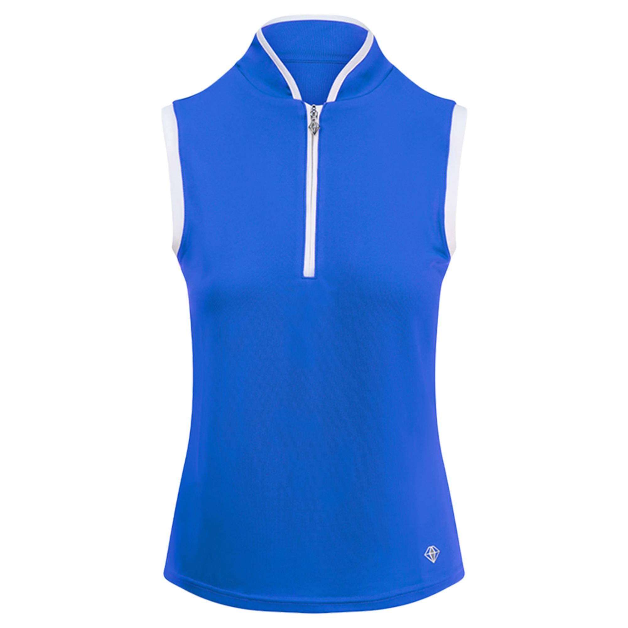 Pure Golf Bloom2 Ladies Sleeveless Golf Polo Shirt Royal Blue