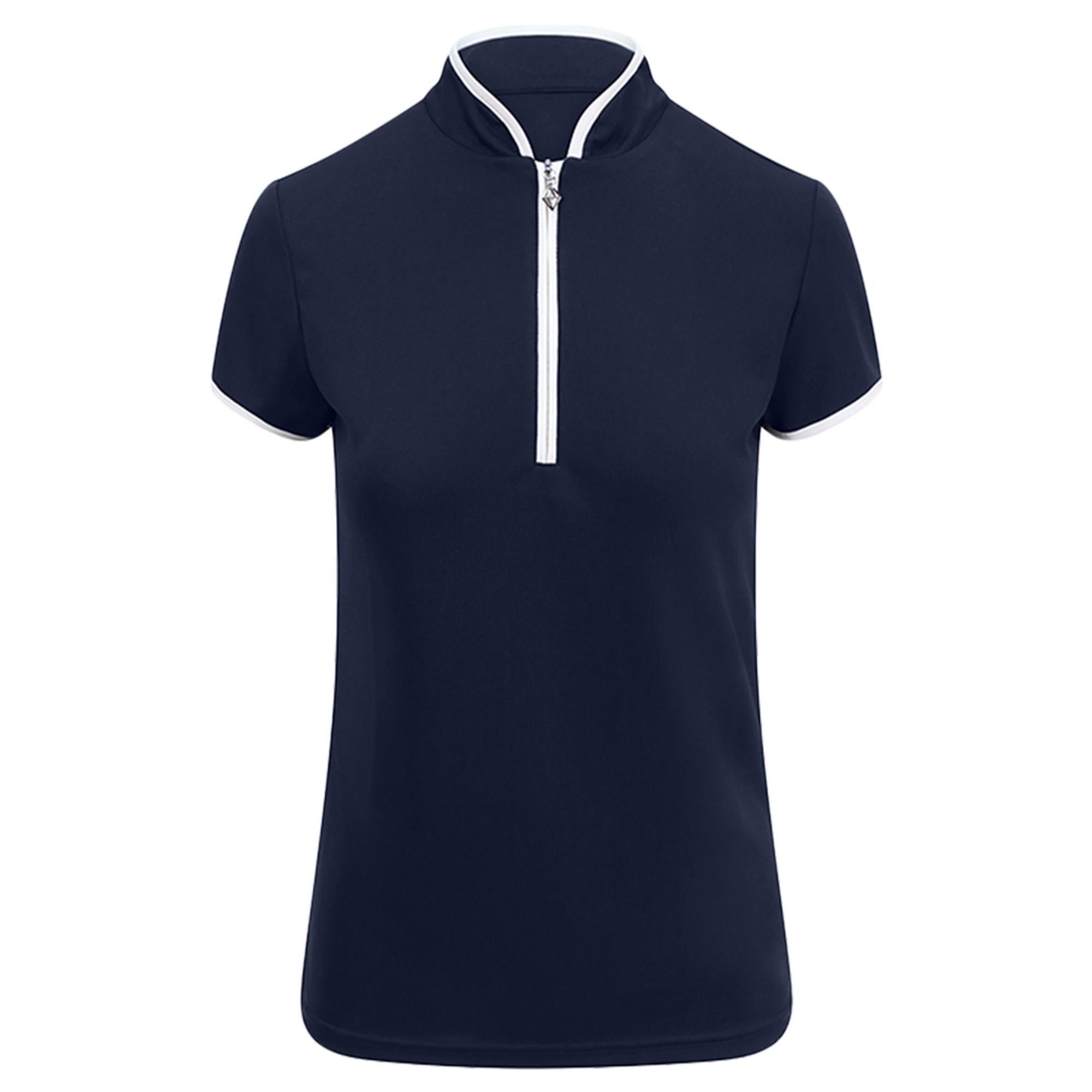 Pure Golf Bloom2 Ladies Cap Sleeve Golf Polo Shirt Navy