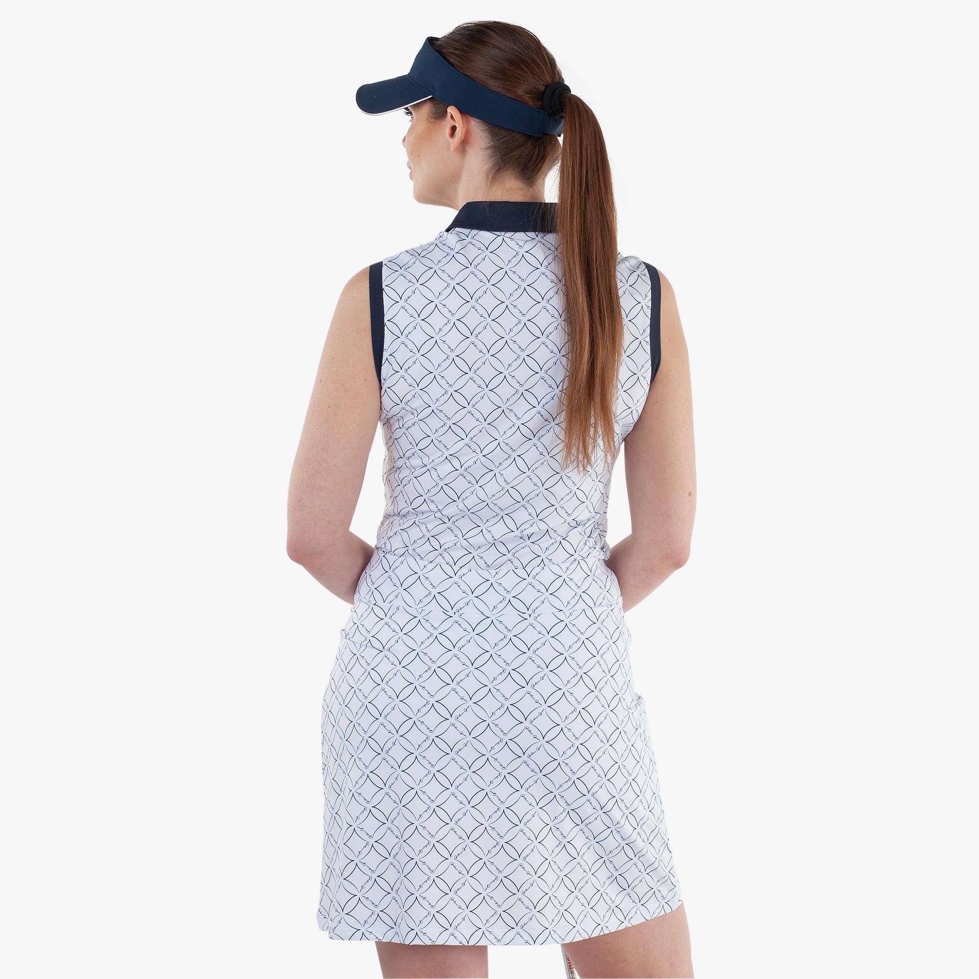 Galvin Green Mia Ventil8+ Ladies Sleeveless Golf Polo Shirt White/Navy