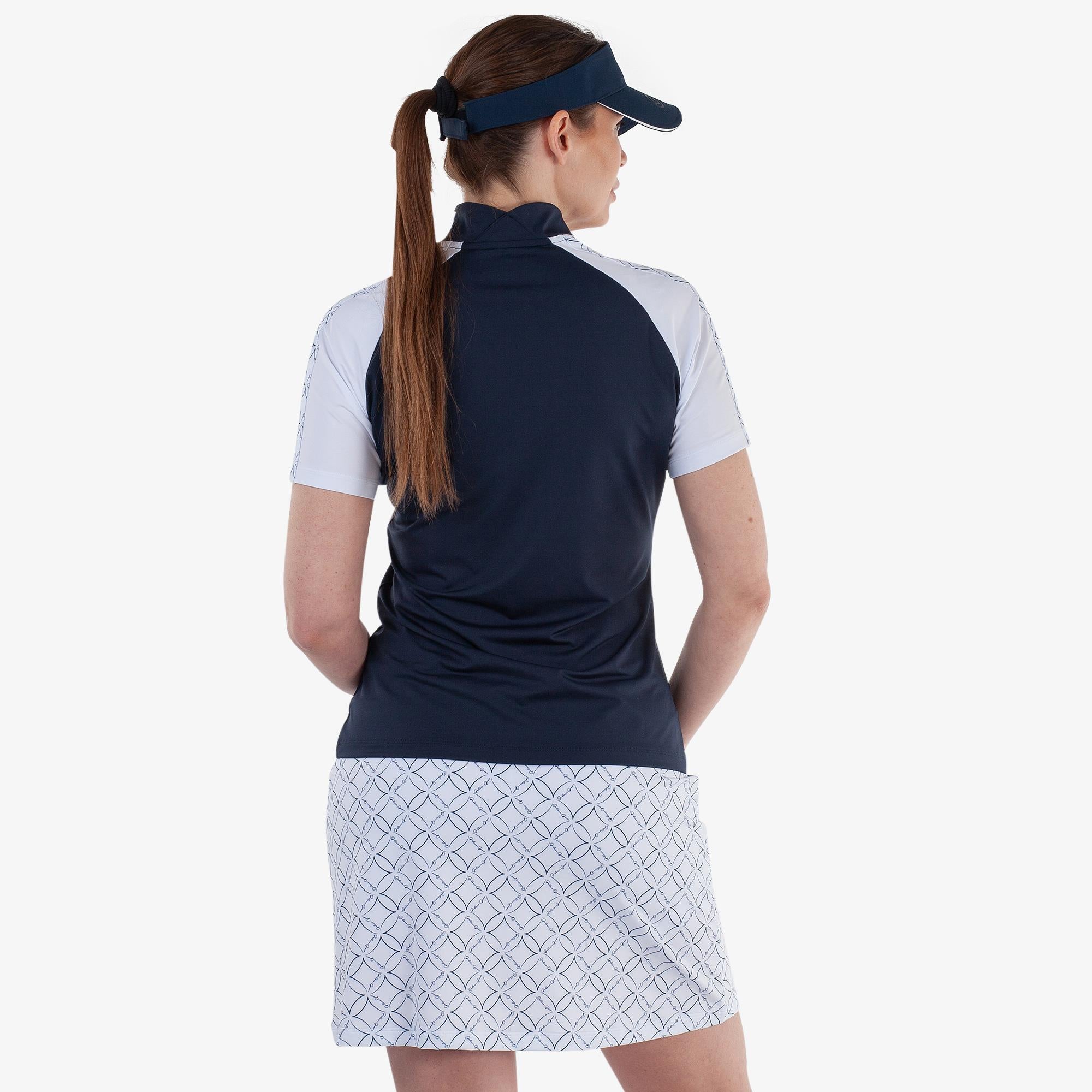 Galvin Green Miley Ventil8+ Ladies Golf Polo Shirt Crystal Blue/White