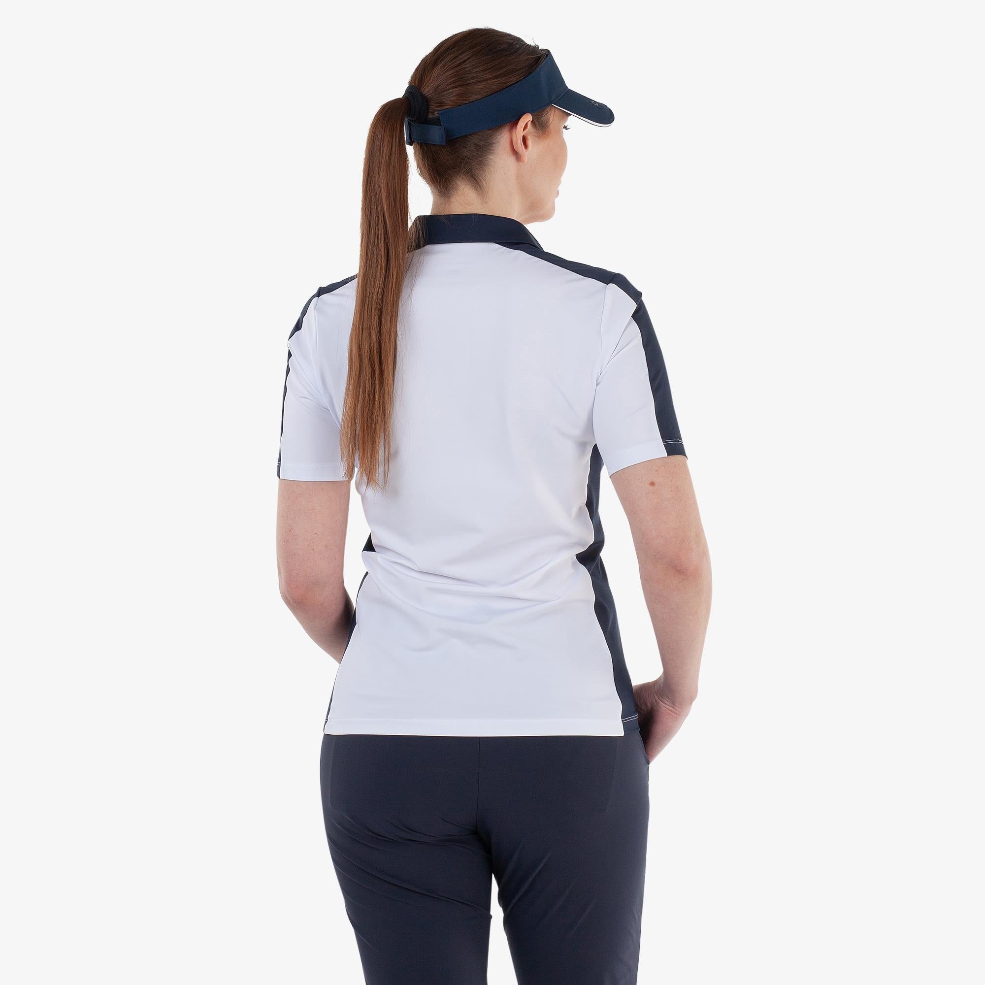 Galvin Green Mona Ventil8+ Ladies Golf Polo Shirt White/Navy