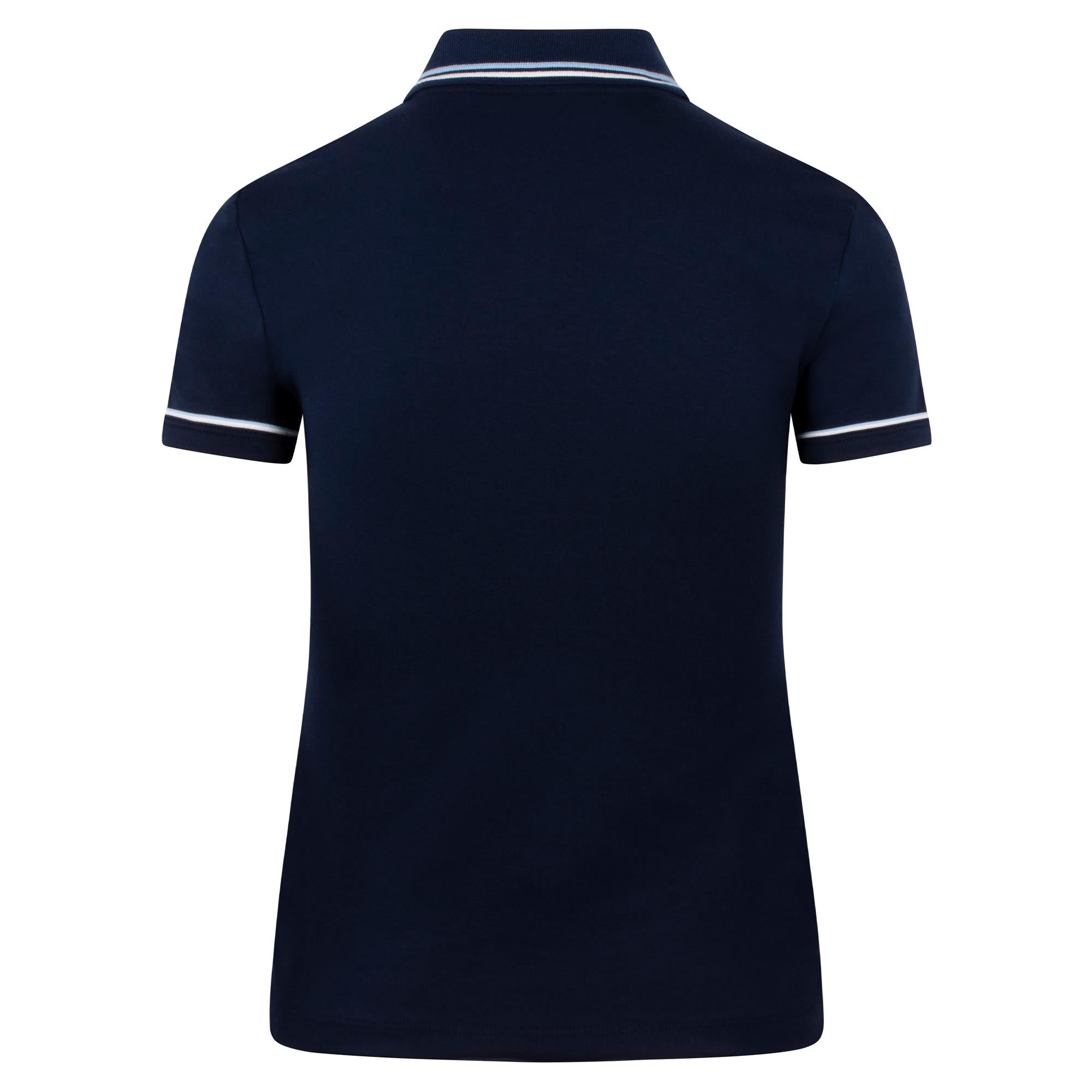 Ladies Lacoste Slim Fit L.12D Contrast Accent Polo Shirt Navy