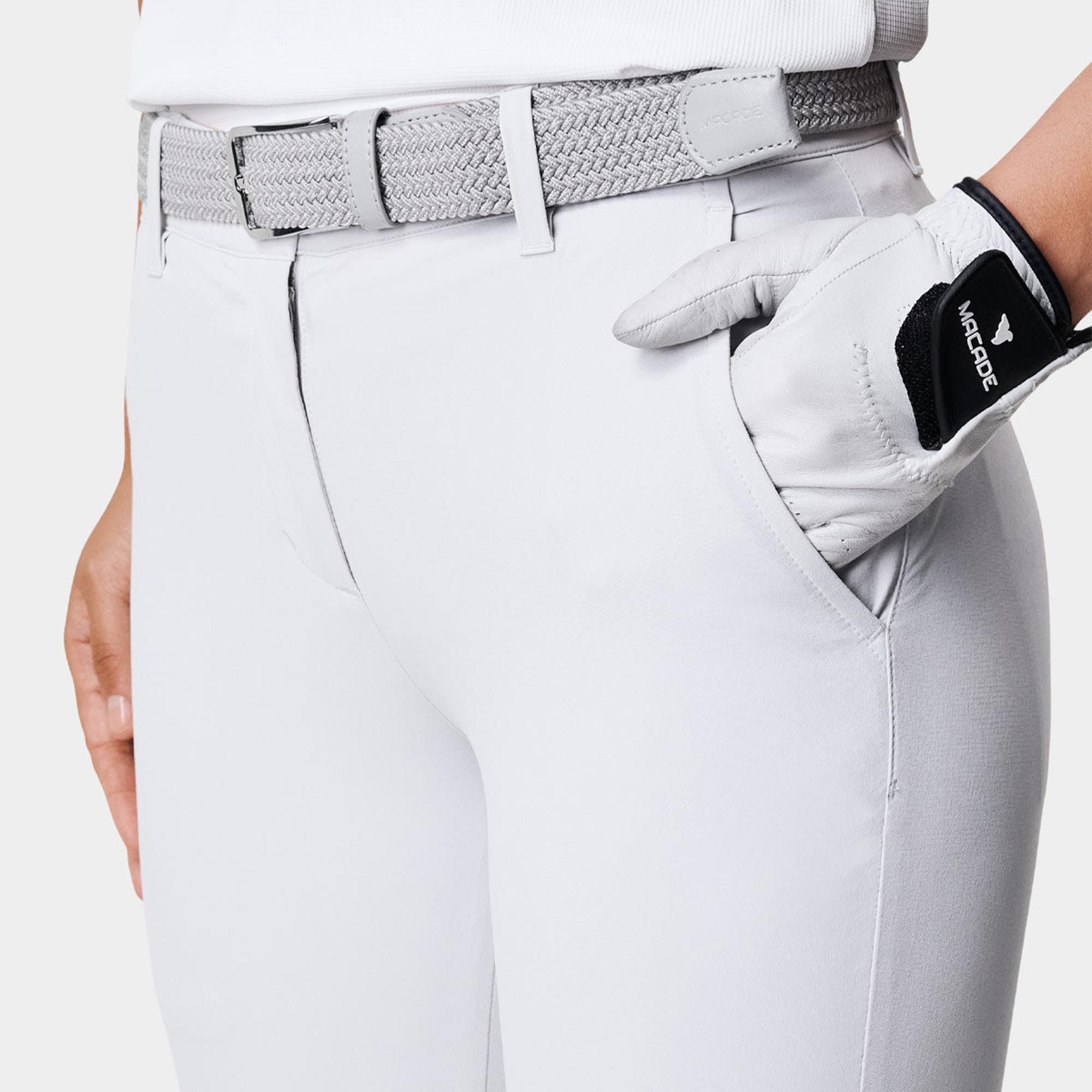Macade Golf Four-Way Stretch Ladies Golf Jogger Off-White 29 Inch Leg