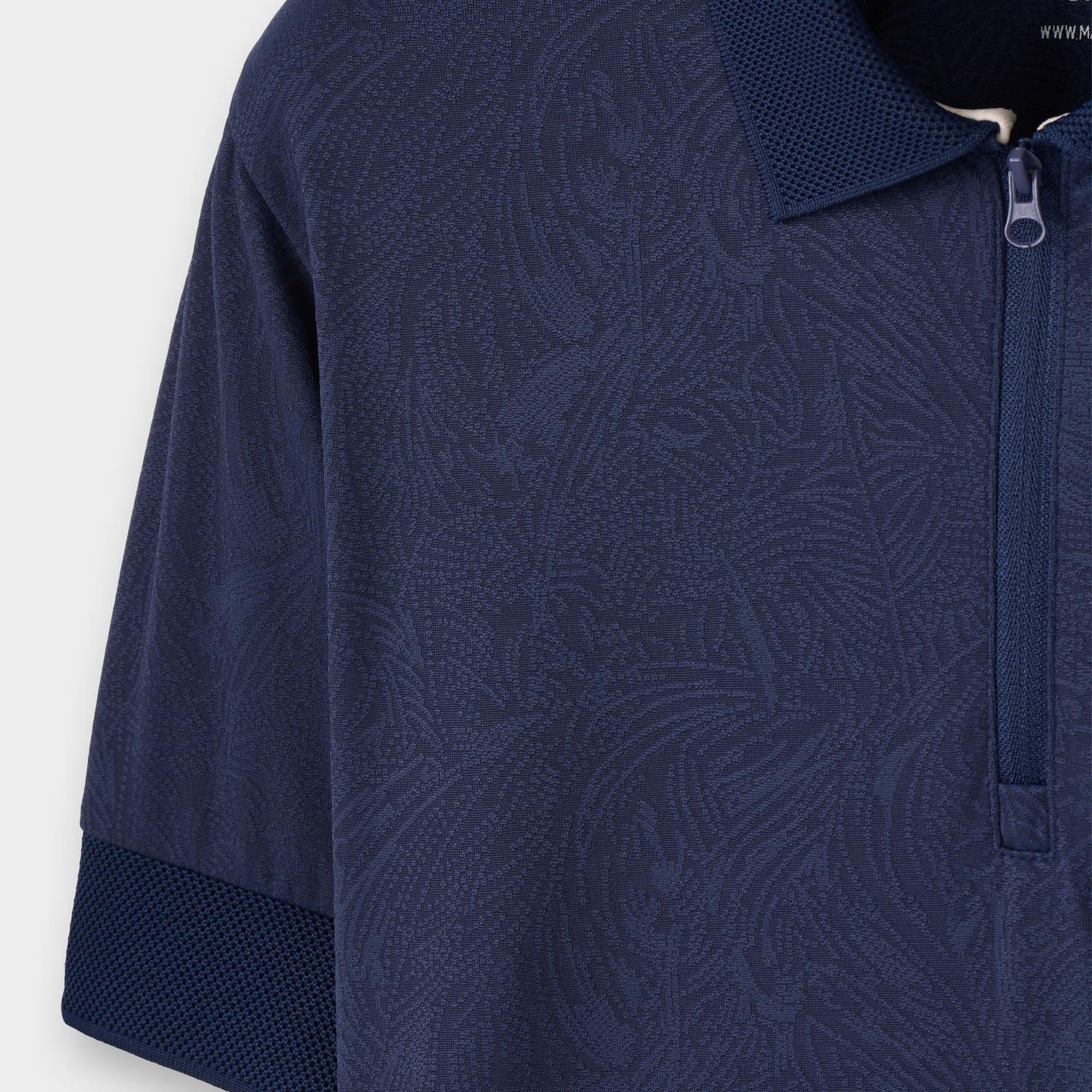 Macade Golf Lace Paisley Zip Ladies Golf Polo Shirt Navy