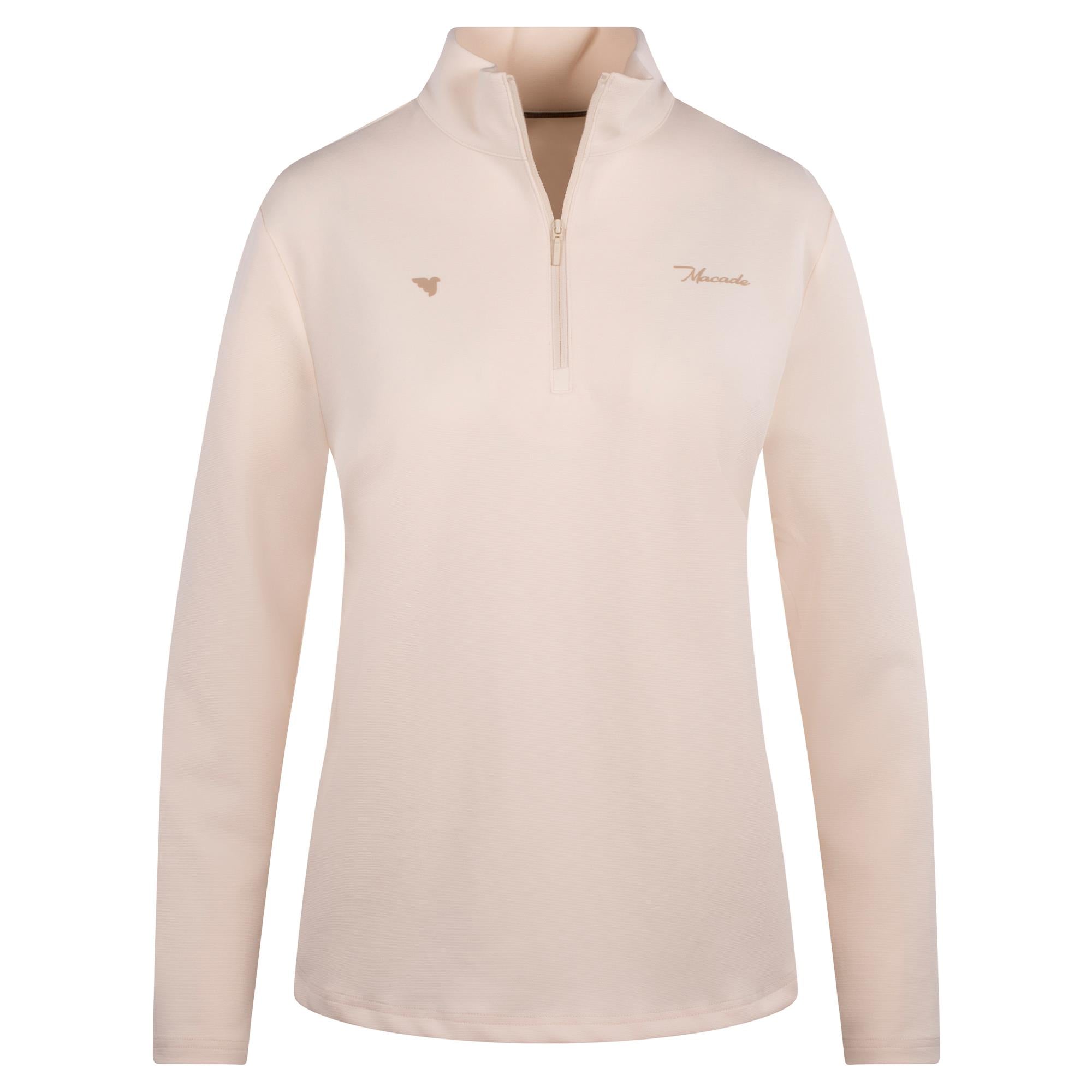 Macade Golf Zoe Flex Quarter Zip Ladies Golf Mid Layer Ivory