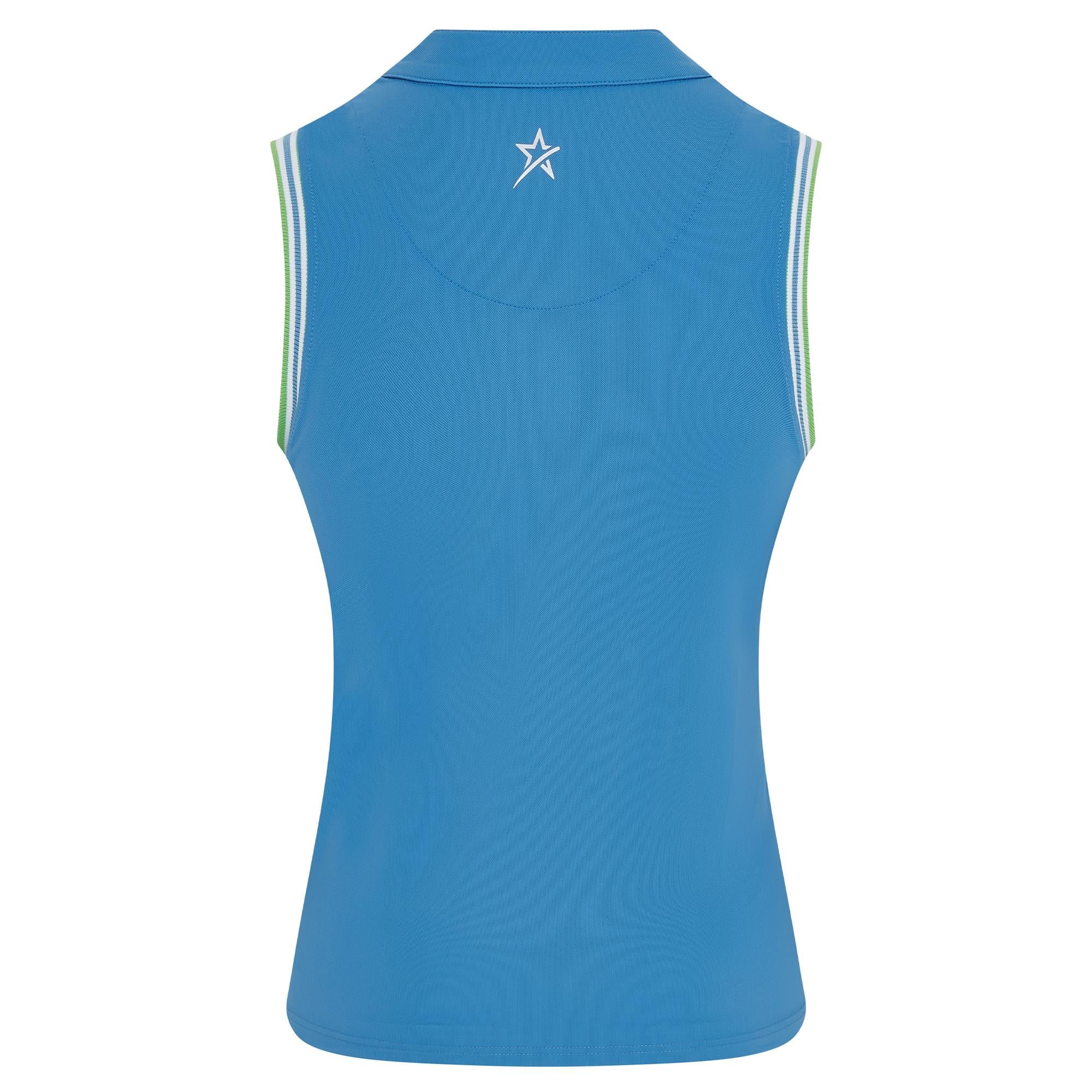 Swing Out Sister Tide Ladies Sleeveless Golf Polo Shirt Ocean