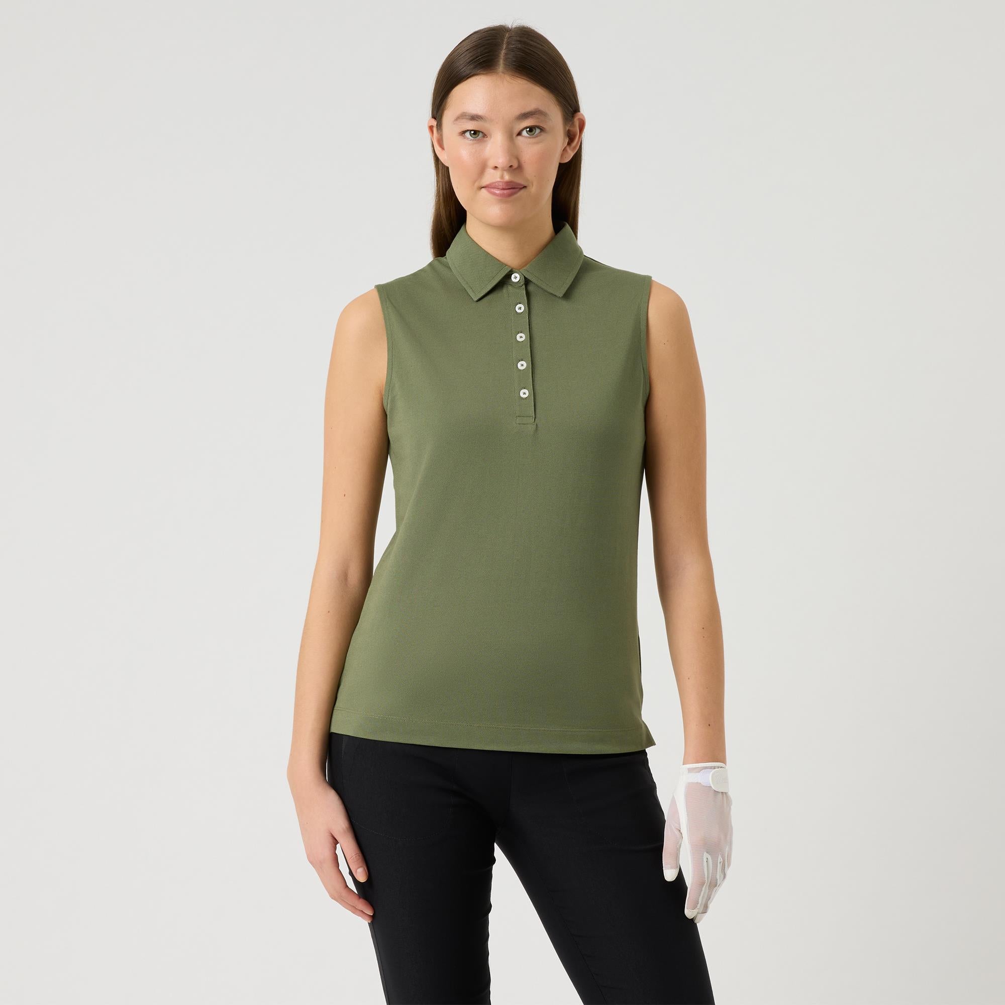 Daily Sports Fairway Ladies Sleeveless Golf Polo Shirt Sage