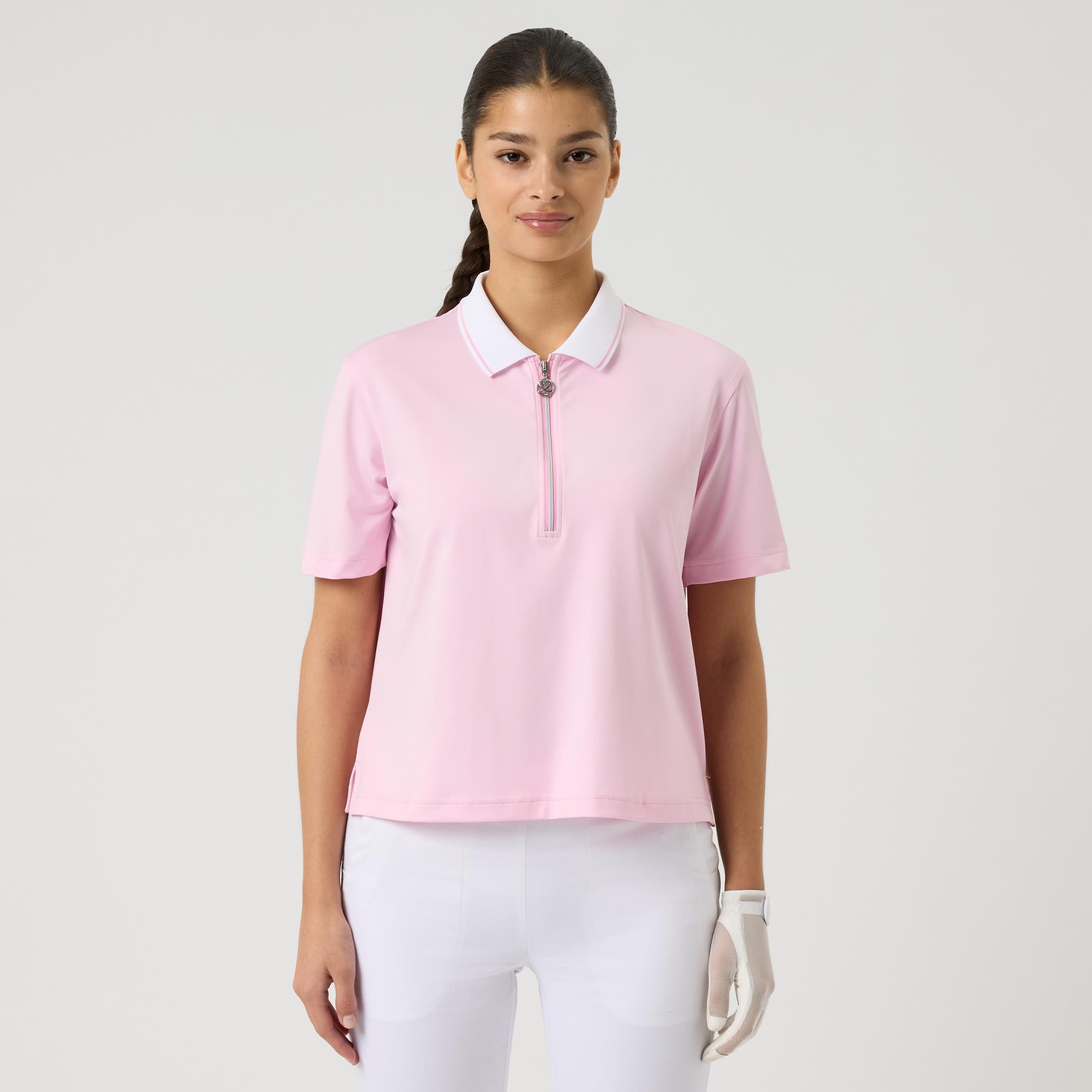 Daily Sports Cropped Ladies Golf Polo Shirt Prism Pink
