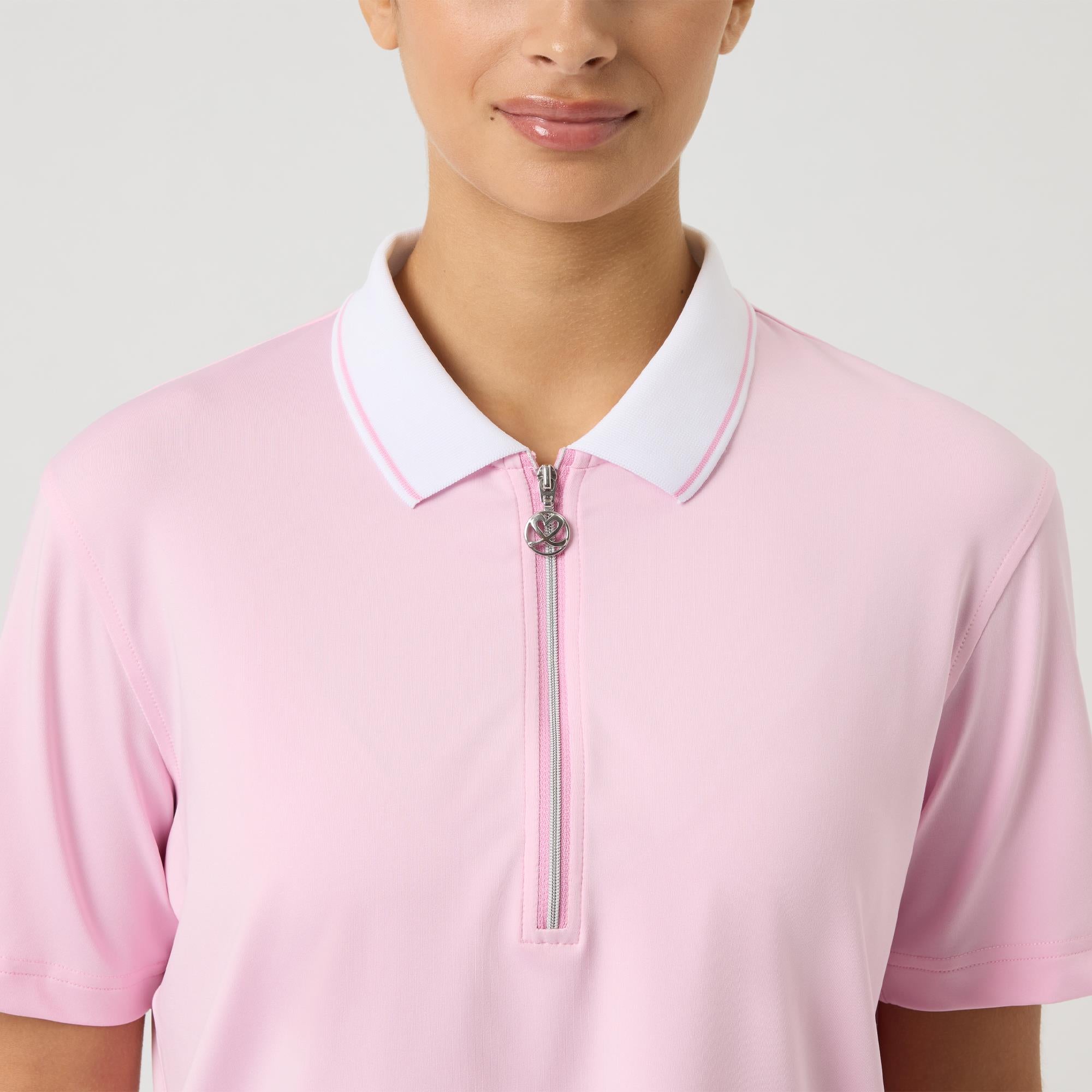 Daily Sports Cropped Ladies Golf Polo Shirt Prism Pink