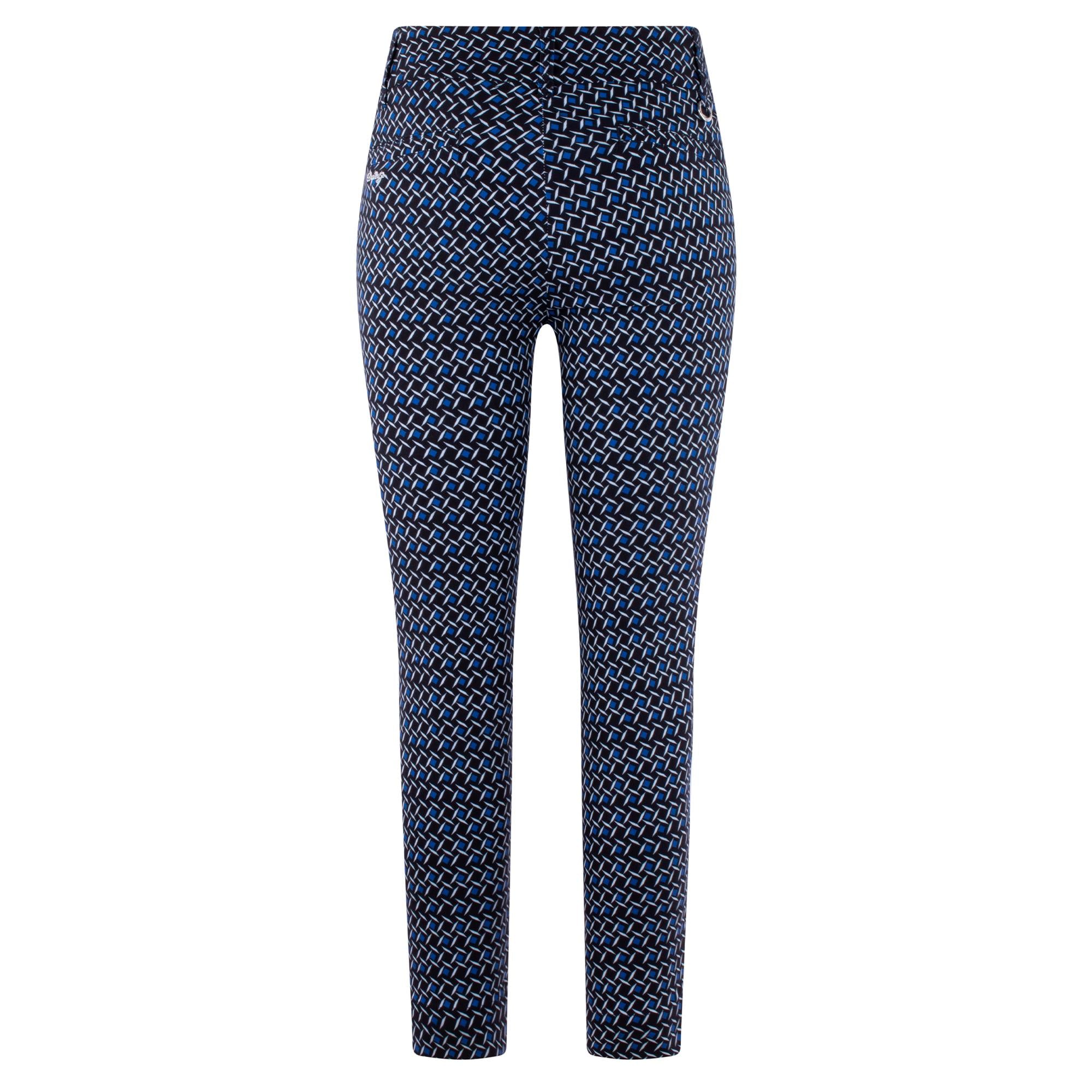 Daily Sports Printed Magic High Water Ladies Golf Trousers Navy Square 94CM