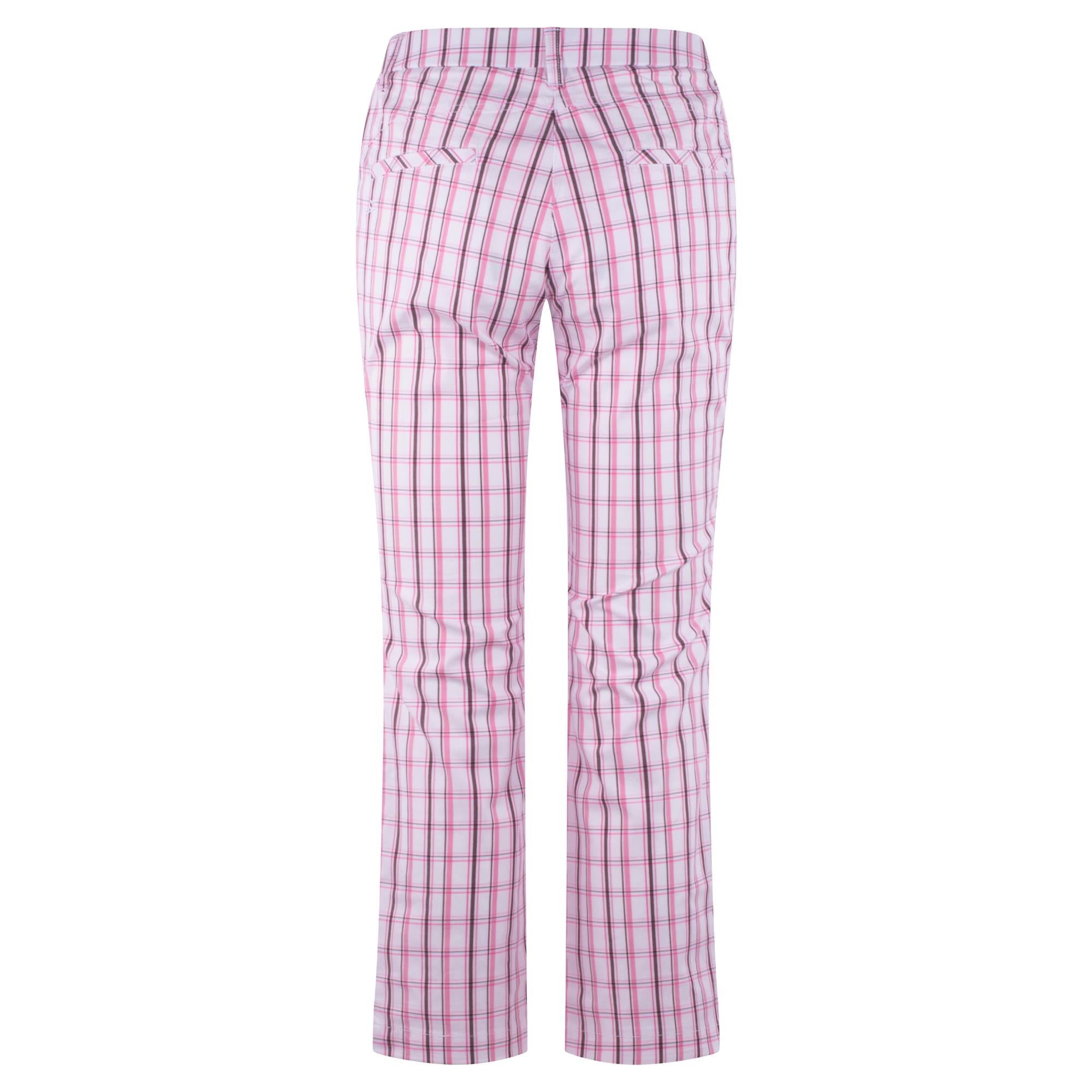 Daily Sports Checked Ladies Golf Pants Pink 32 Inch