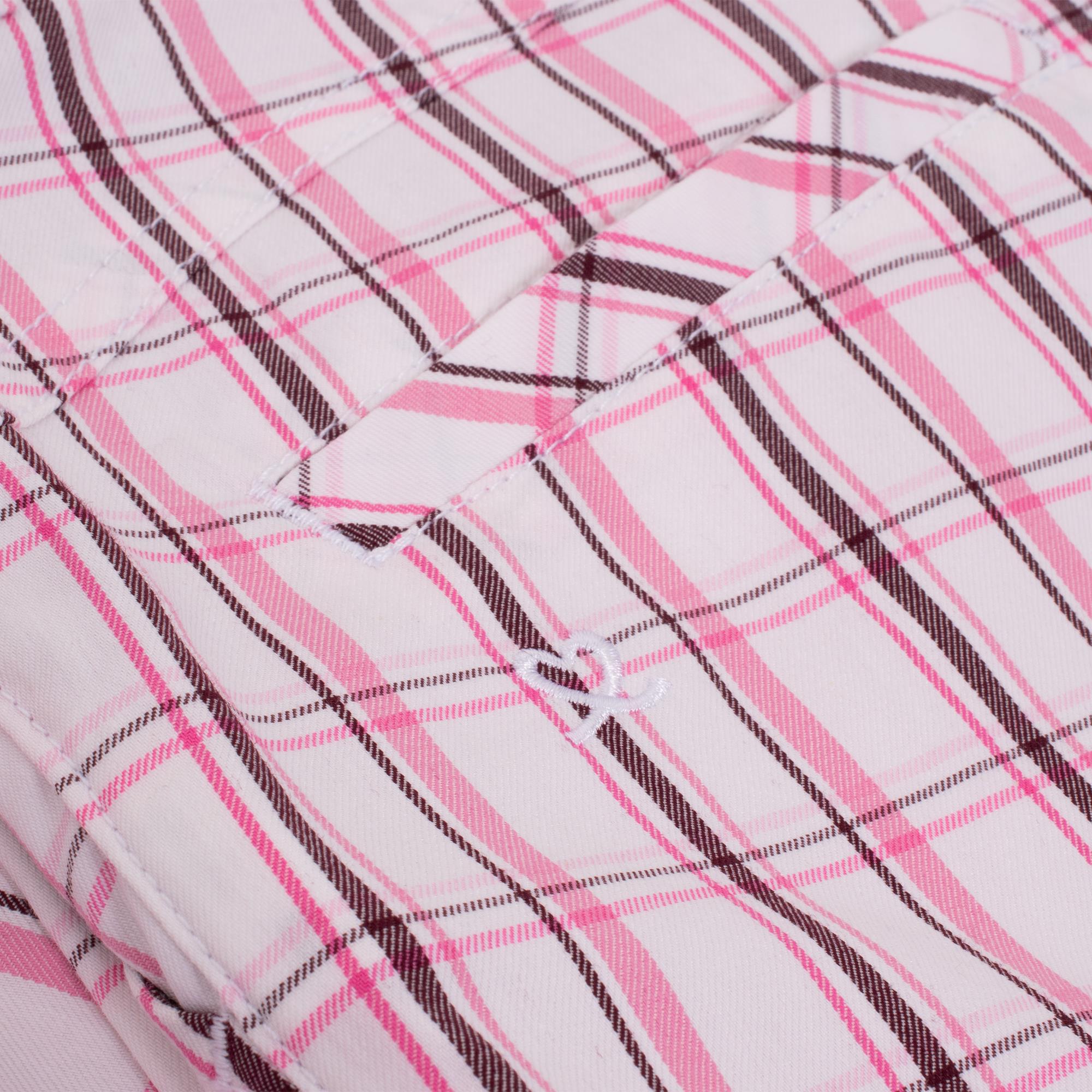 Daily Sports Checked Ladies Golf Pants Pink 32 Inch