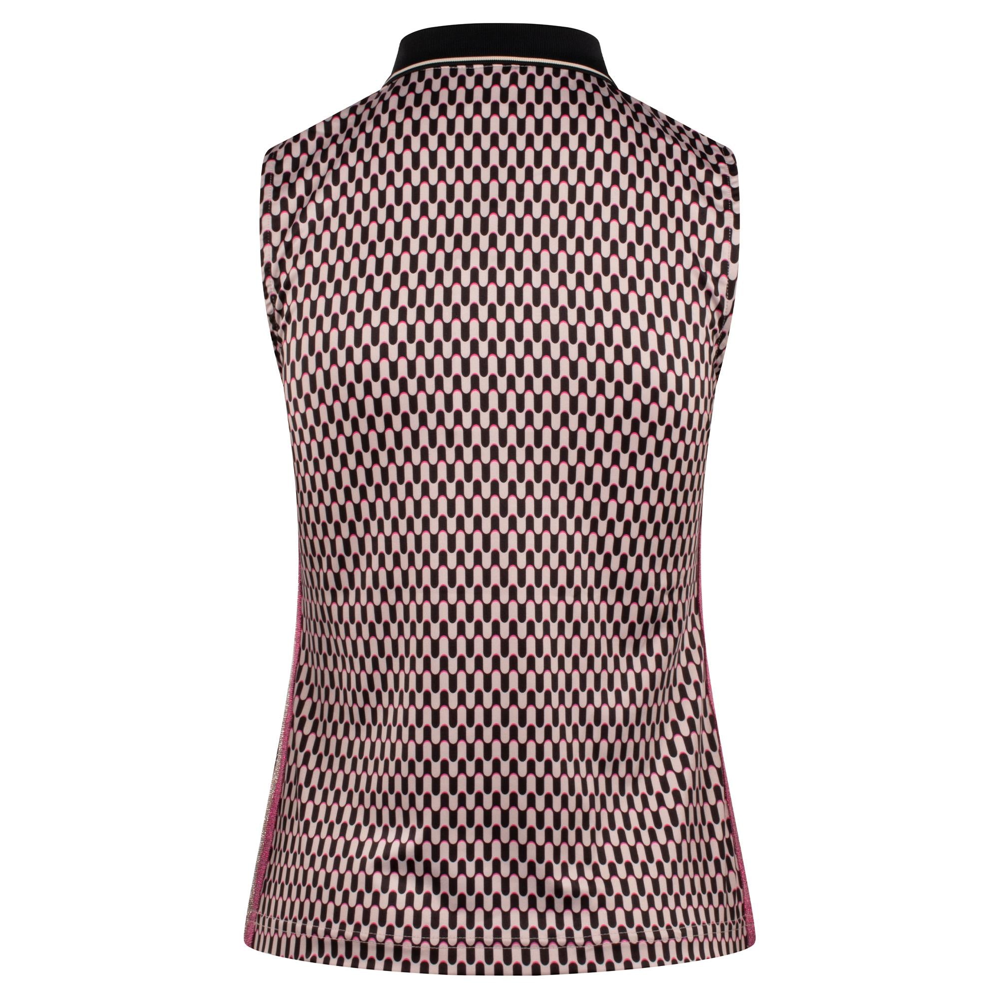 Daily Sports Geometric Sleeveless Ladies Golf Polo Shirt Wave