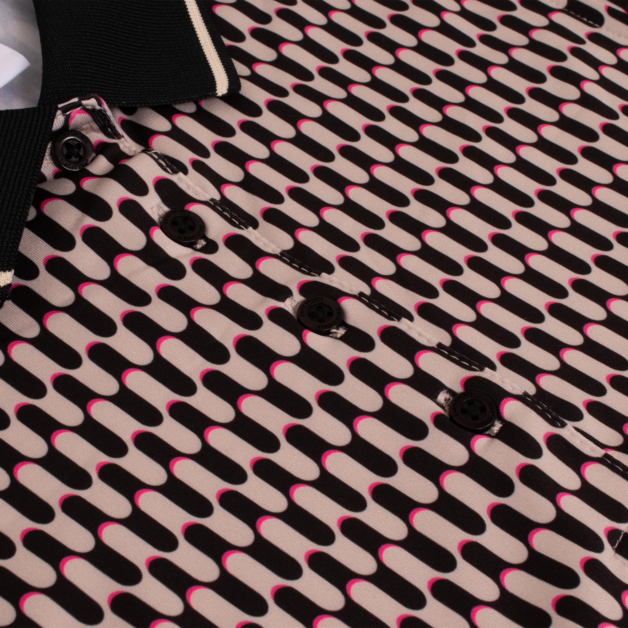 Daily Sports Geometric Sleeveless Ladies Golf Polo Shirt Wave