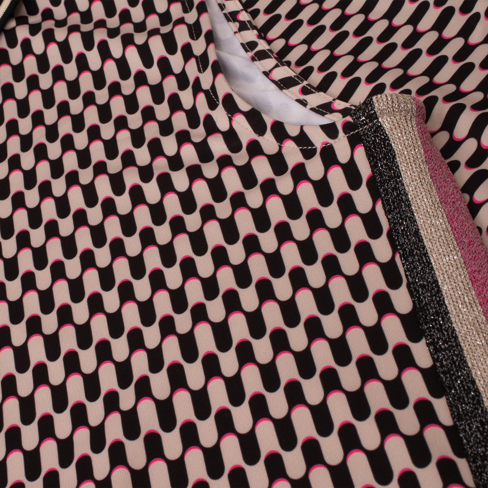 Daily Sports Geometric Sleeveless Ladies Golf Polo Shirt Wave