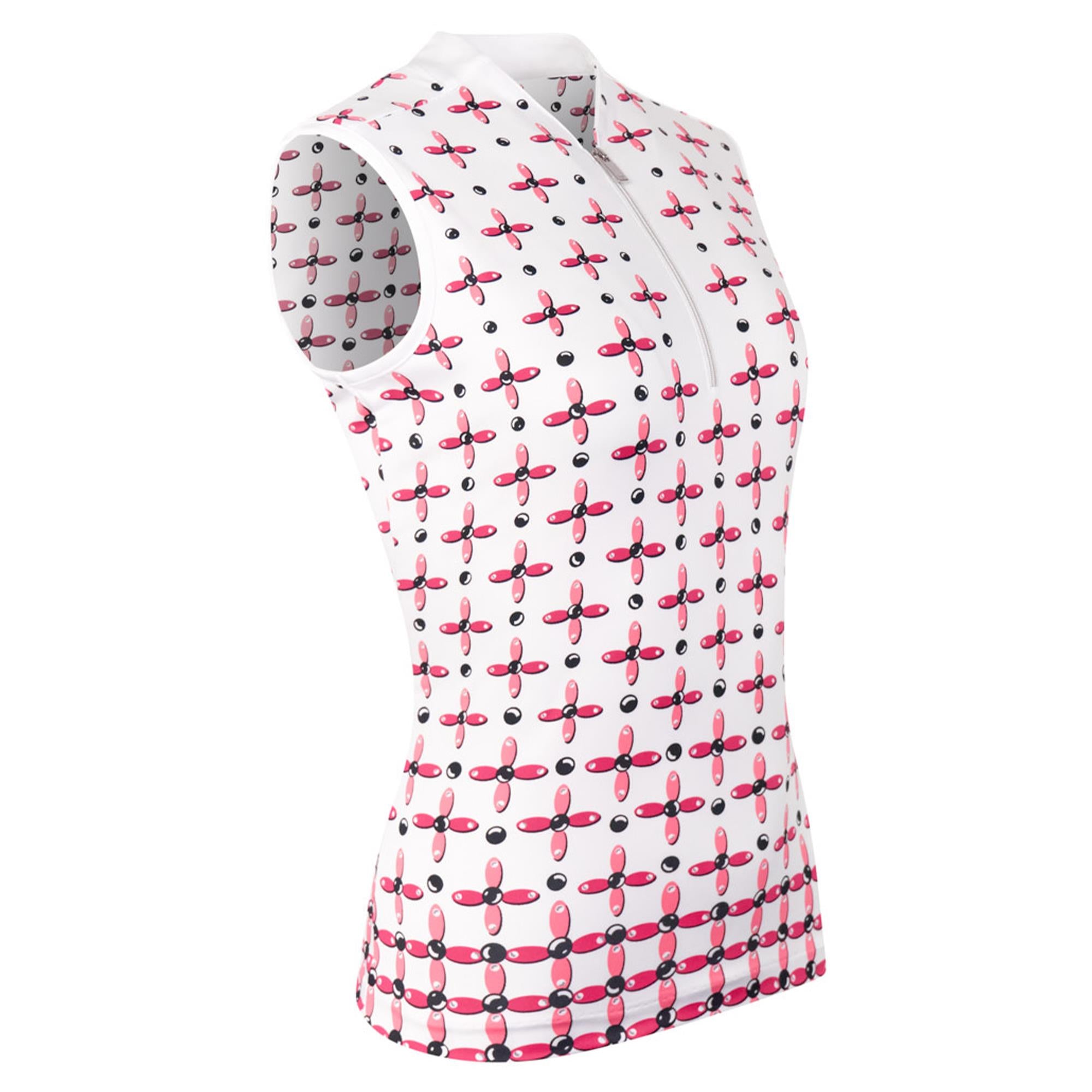 Tail Mea Ladies Sleeveless Ladies Golf Polo Shirt Clover Petals