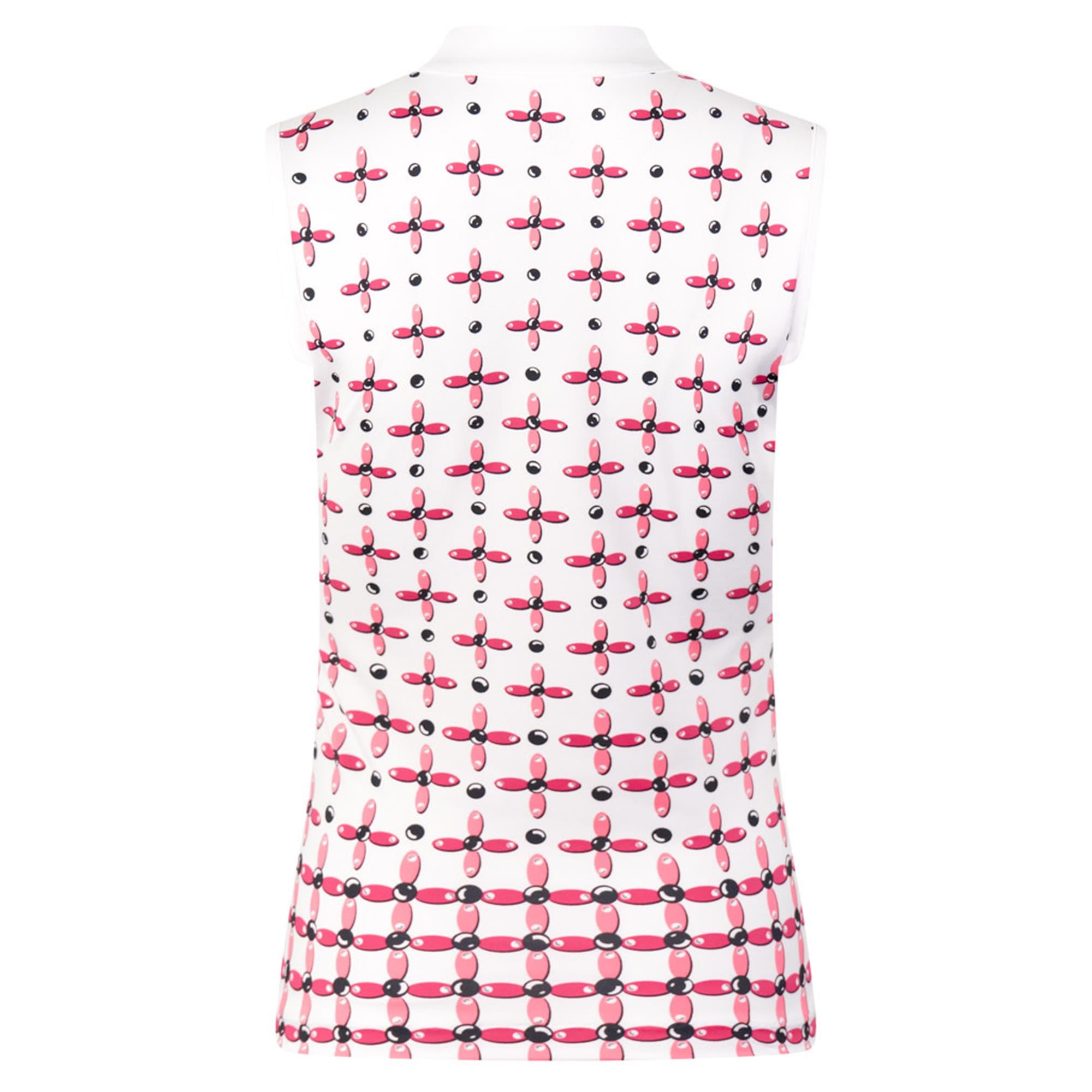 Tail Mea Ladies Sleeveless Ladies Golf Polo Shirt Clover Petals