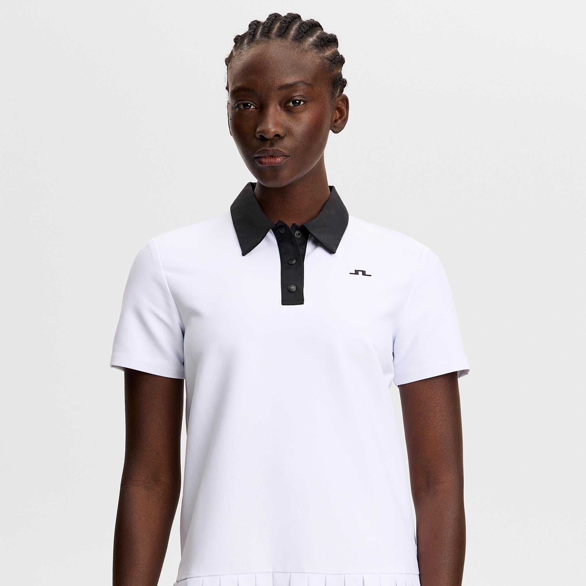 J Lindeberg 30Y Grace Pleated Ladies Golf Dress White