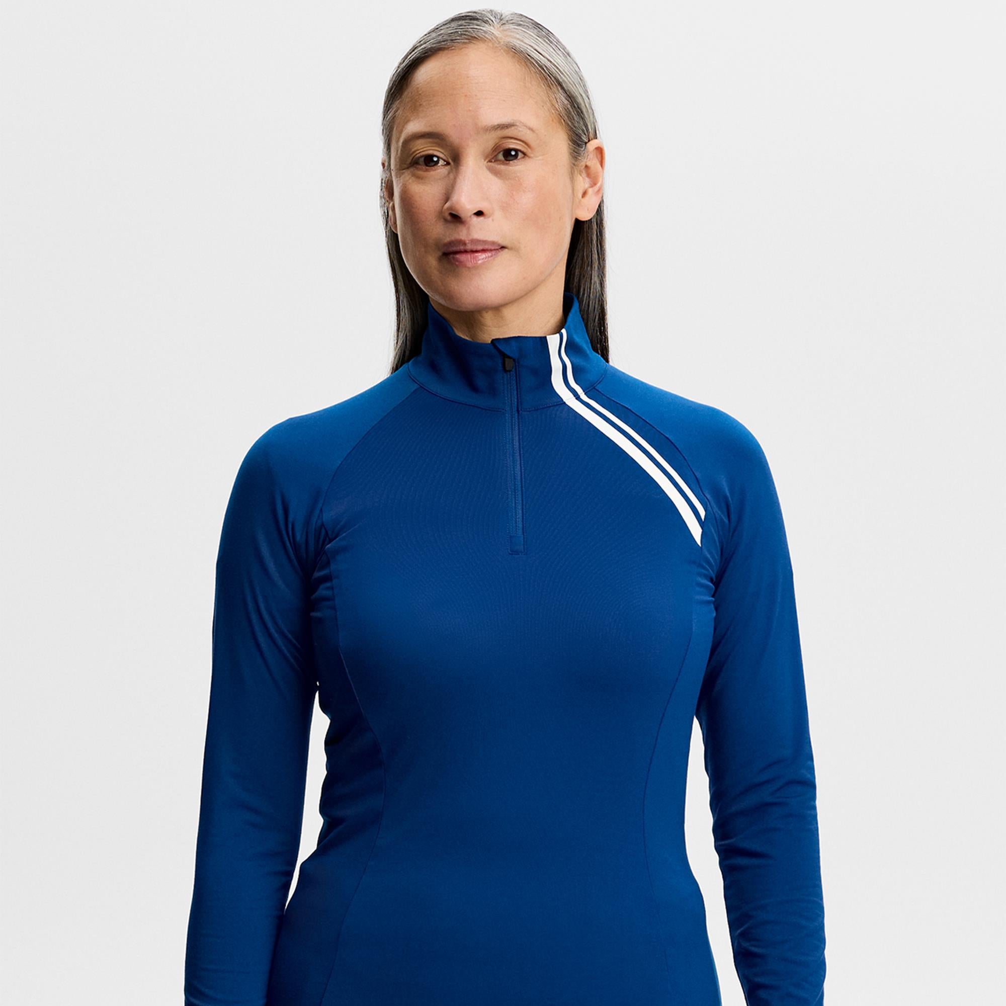 J Lindeberg Nadu Quarter Zip Ladies Golf Mid Layer Estate Blue