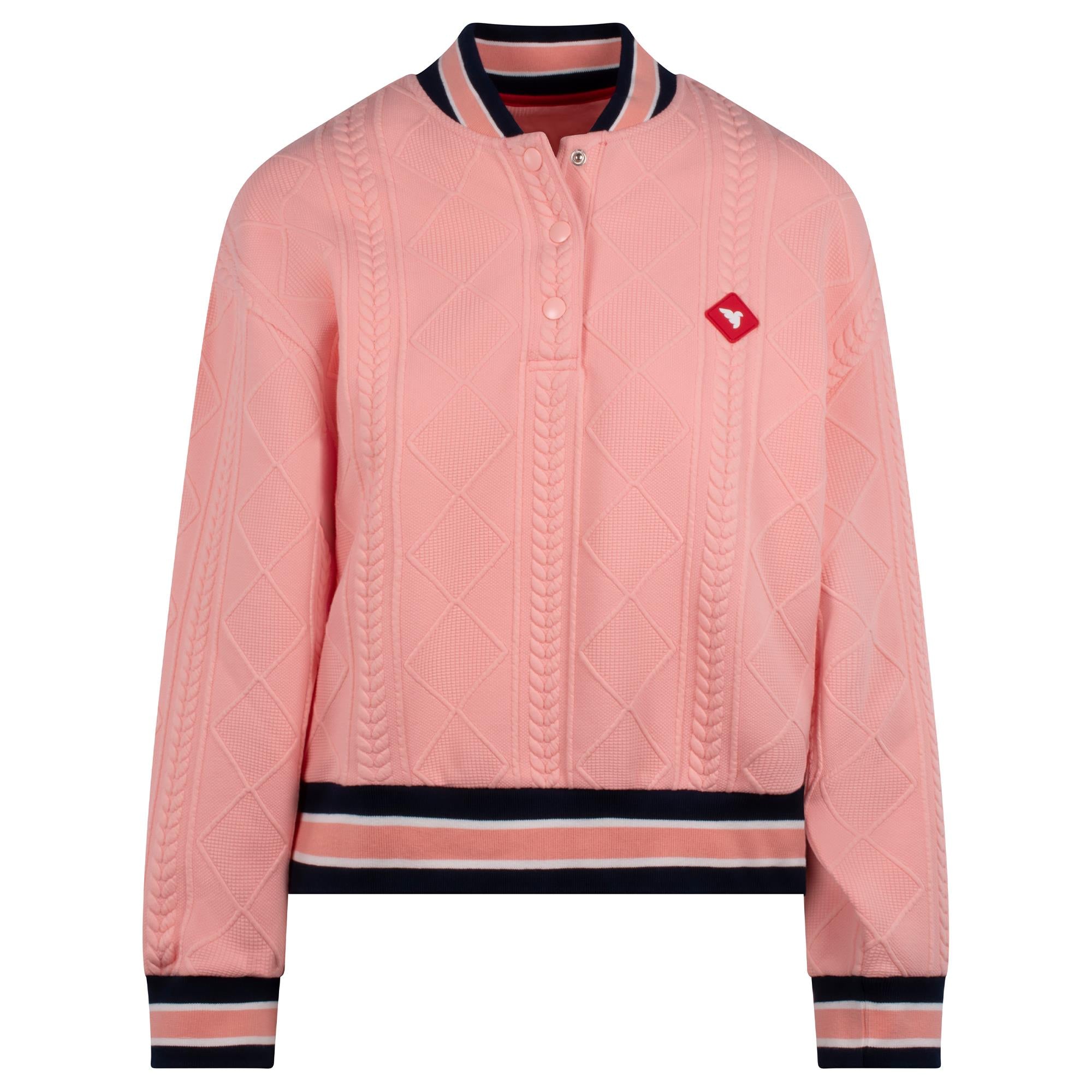 Macade Golf TR Bomber Ladies Golf Pullover Coral