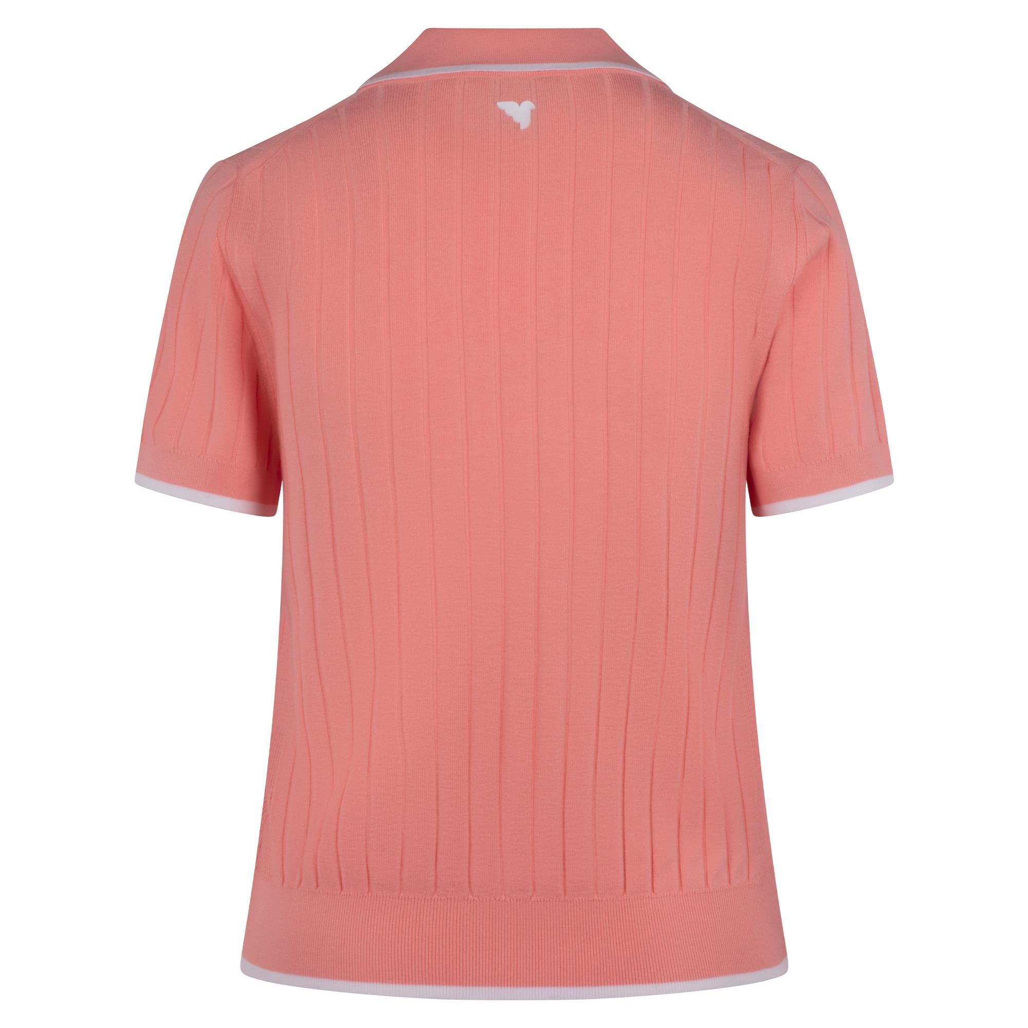 Macade Golf Skye Course Ladies Knit Golf Polo Shirt Coral