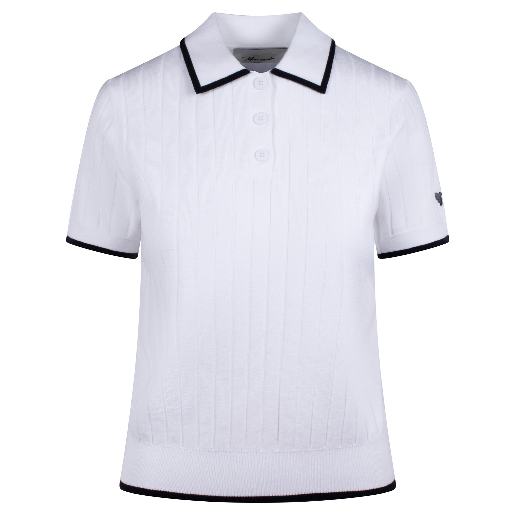 Macade Golf Skye Course Ladies Knit Golf Polo Shirt White