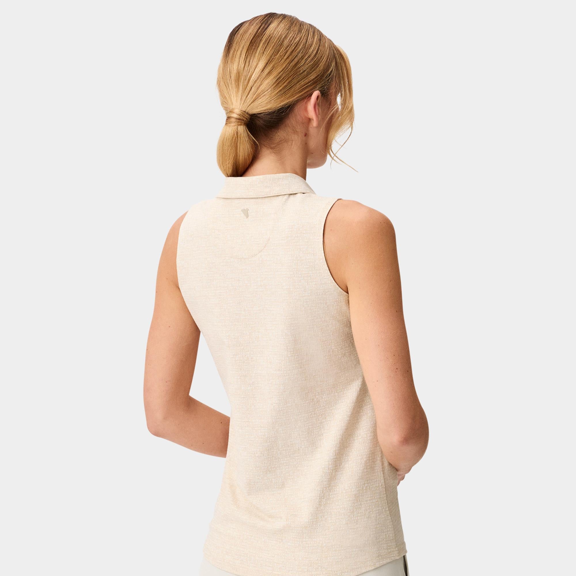 Macade Golf Mila Breeze Ladies Sleeveless Golf Polo Shirt Sand