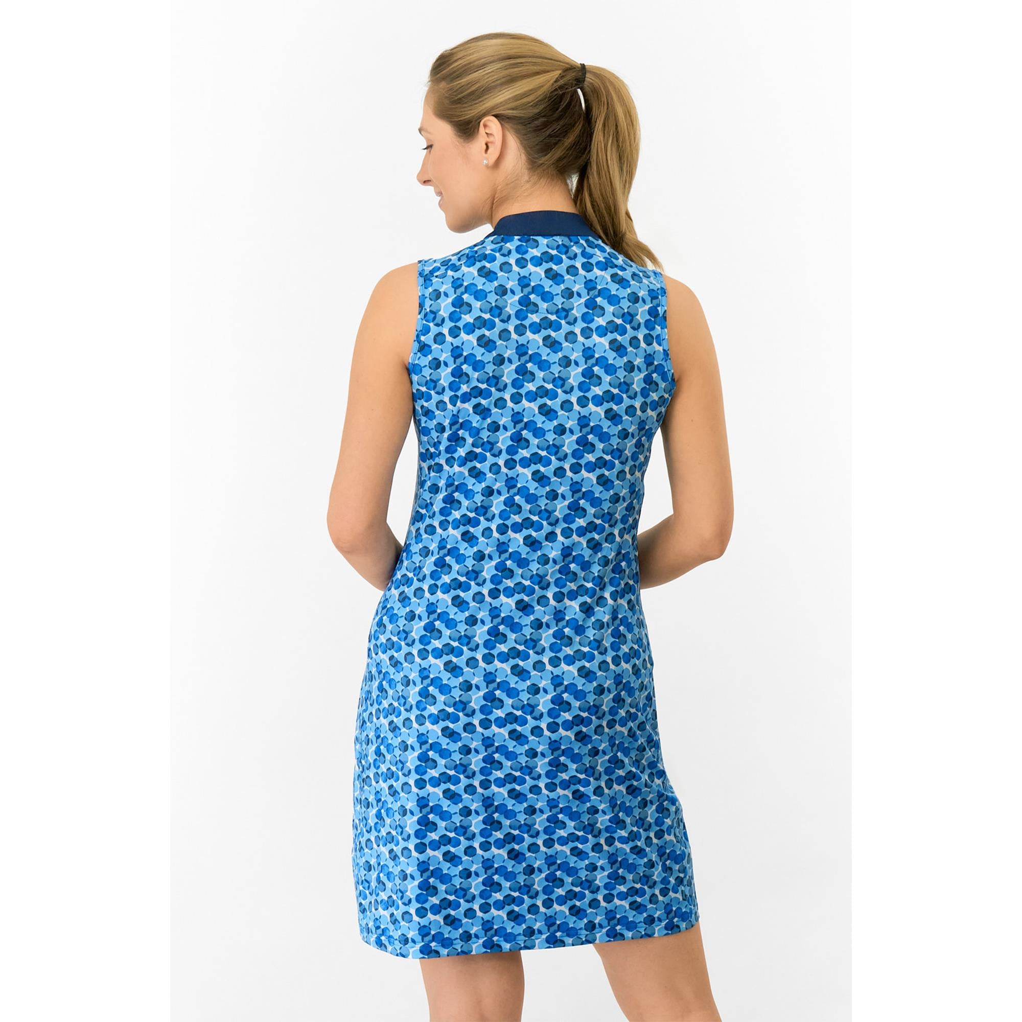 Pure Golf Laura Ladies Sleeveless Golf Dress Blueberry Bokeh