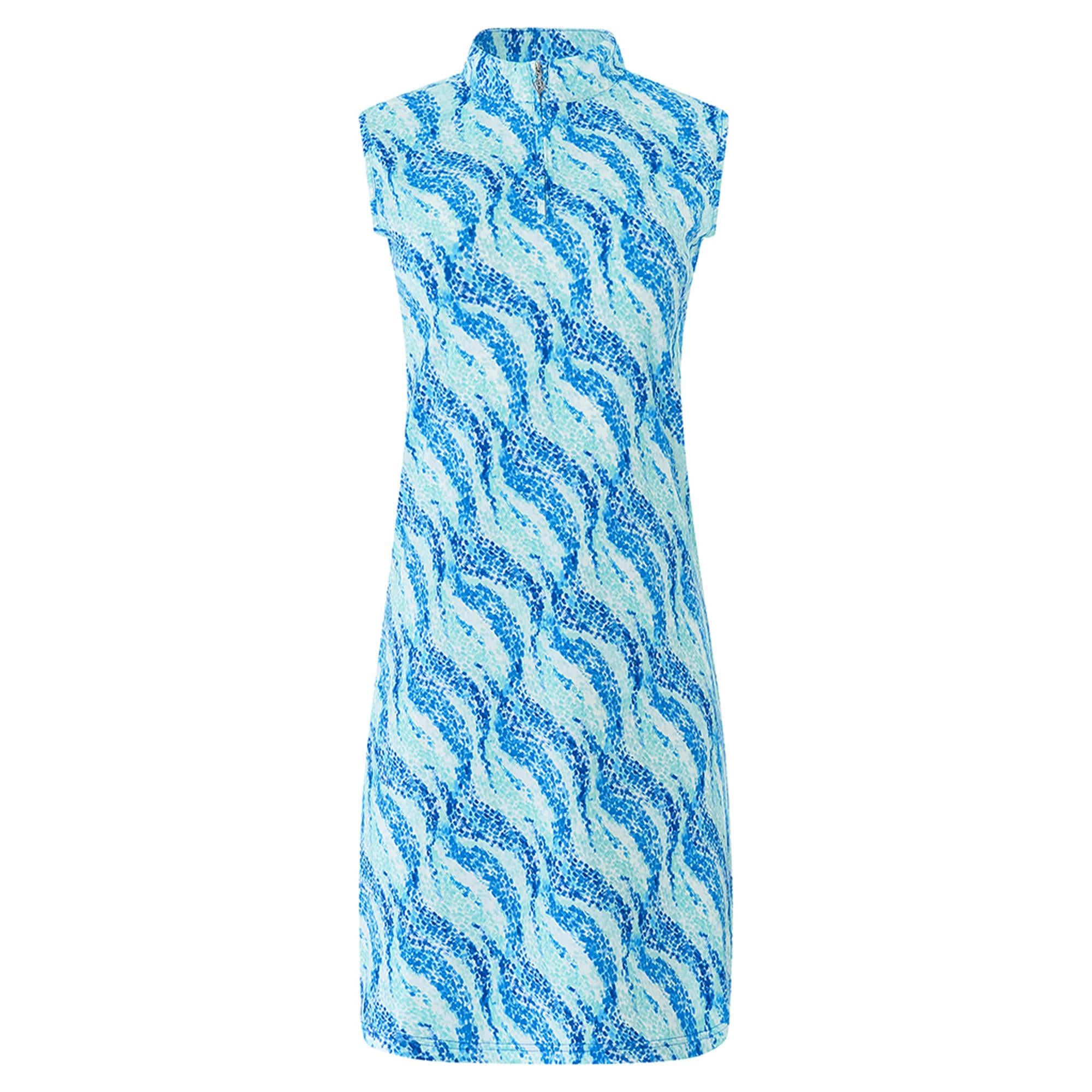 Pure Golf Miley Ladies Sleeveless Golf Dress Marine Mosaic