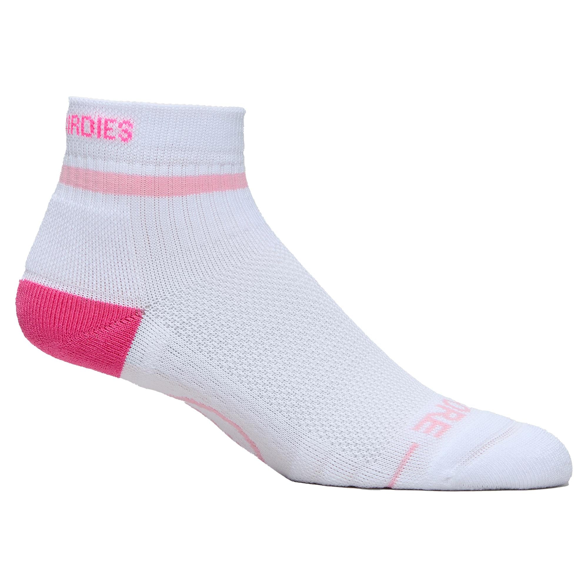 G/FORE Pray For Birdies 1/4 Ladies Golf Socks Snow/Knockout Pink