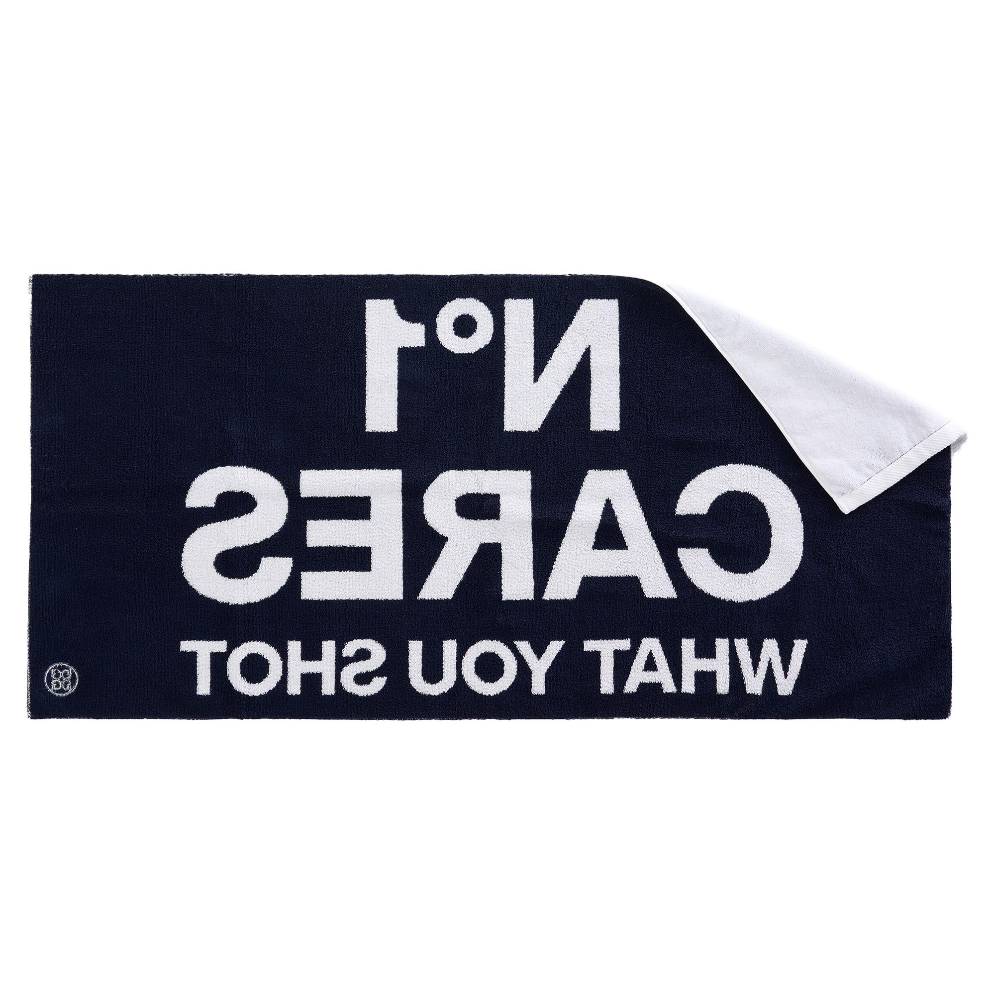 G/FORE NO 1 CARES WHAT YOU SHOT Golf Towel Snow/Twilight