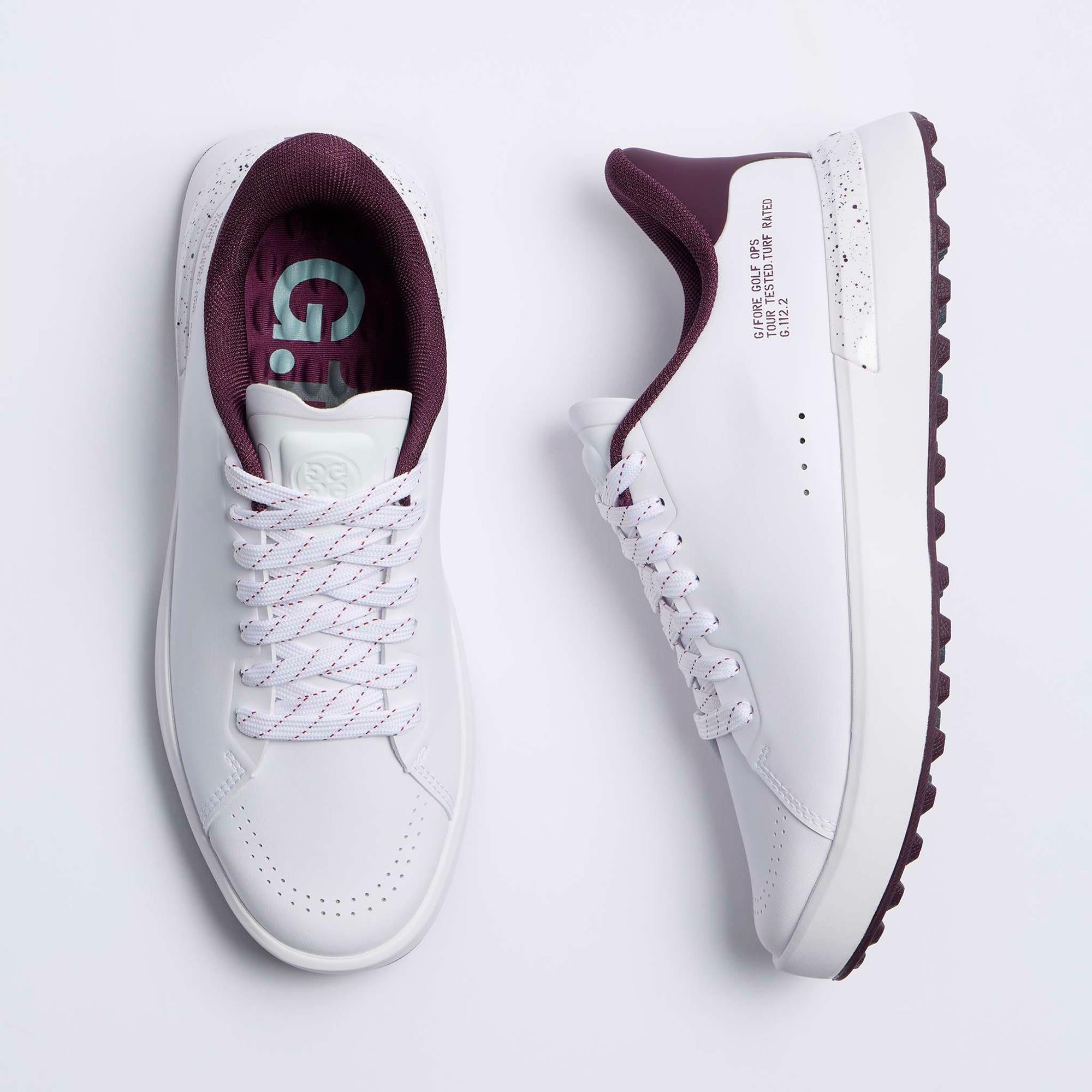 G/FORE G.112 Kiltie Ladies Golf Shoes Snow/Dark Plum