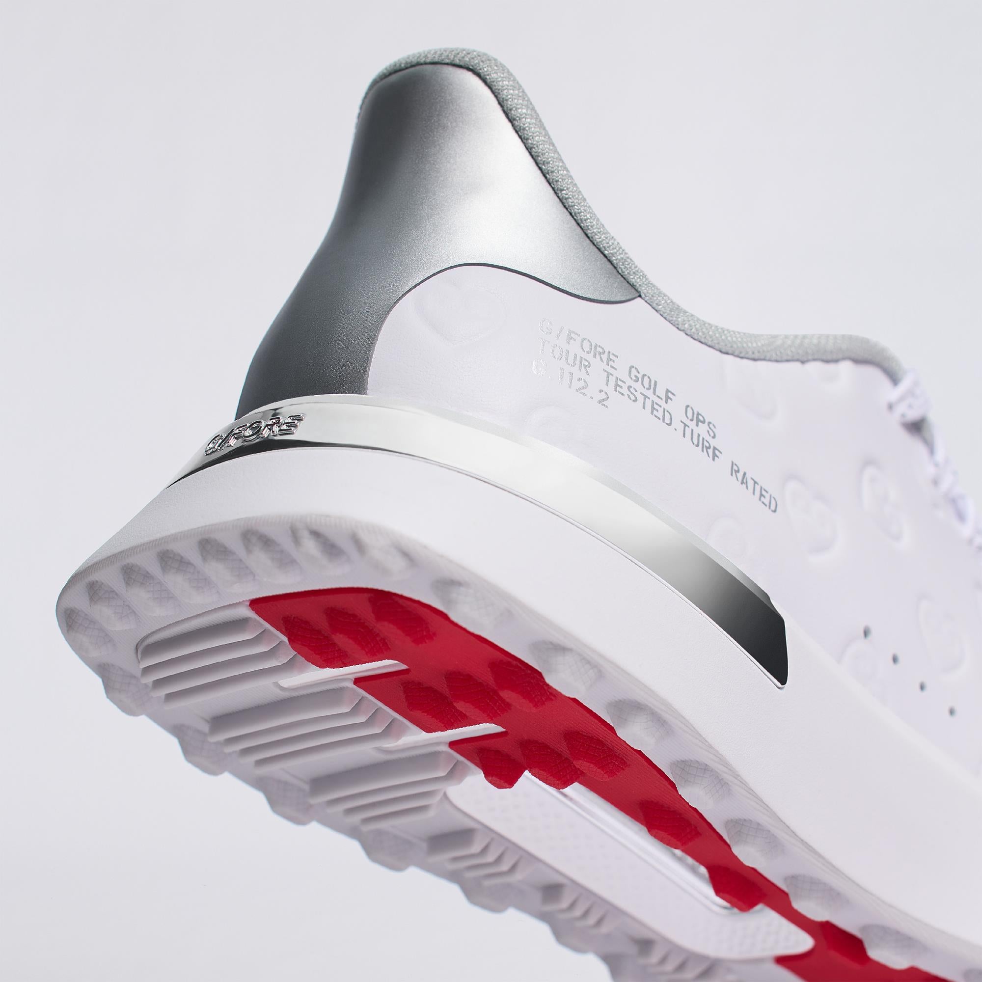 G/FORE G.112 Embossed Heart G's Kiltie Ladies Golf Shoes Snow/Silver