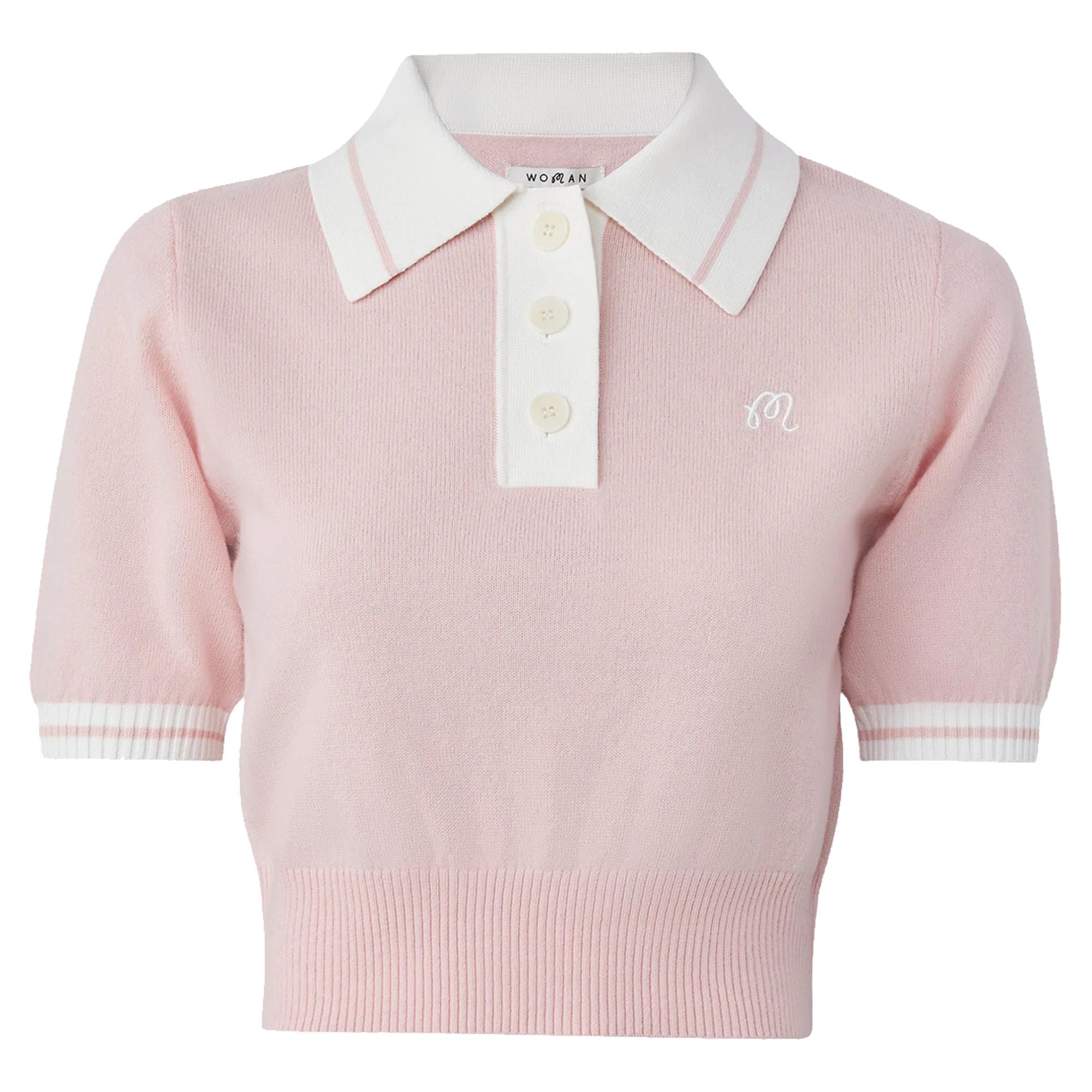 Malbon Golf Womens Icons Mikayla Knit Ladies Polo Dusty Rose