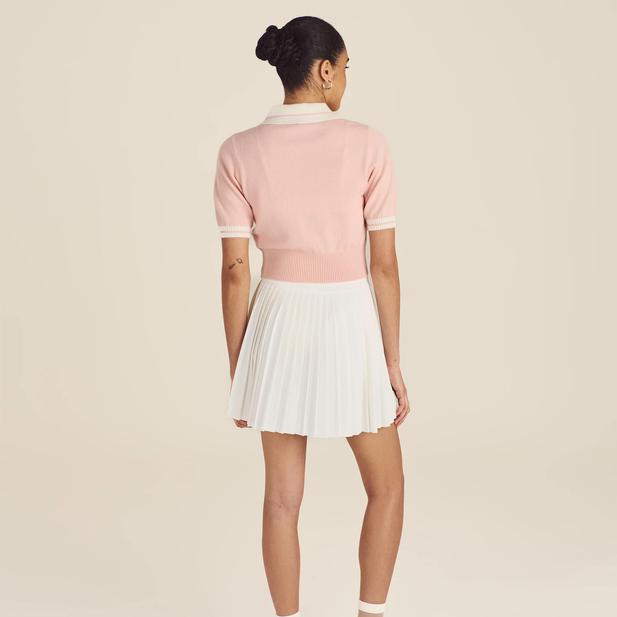 Malbon Golf Womens Icons Mikayla Knit Ladies Polo Dusty Rose