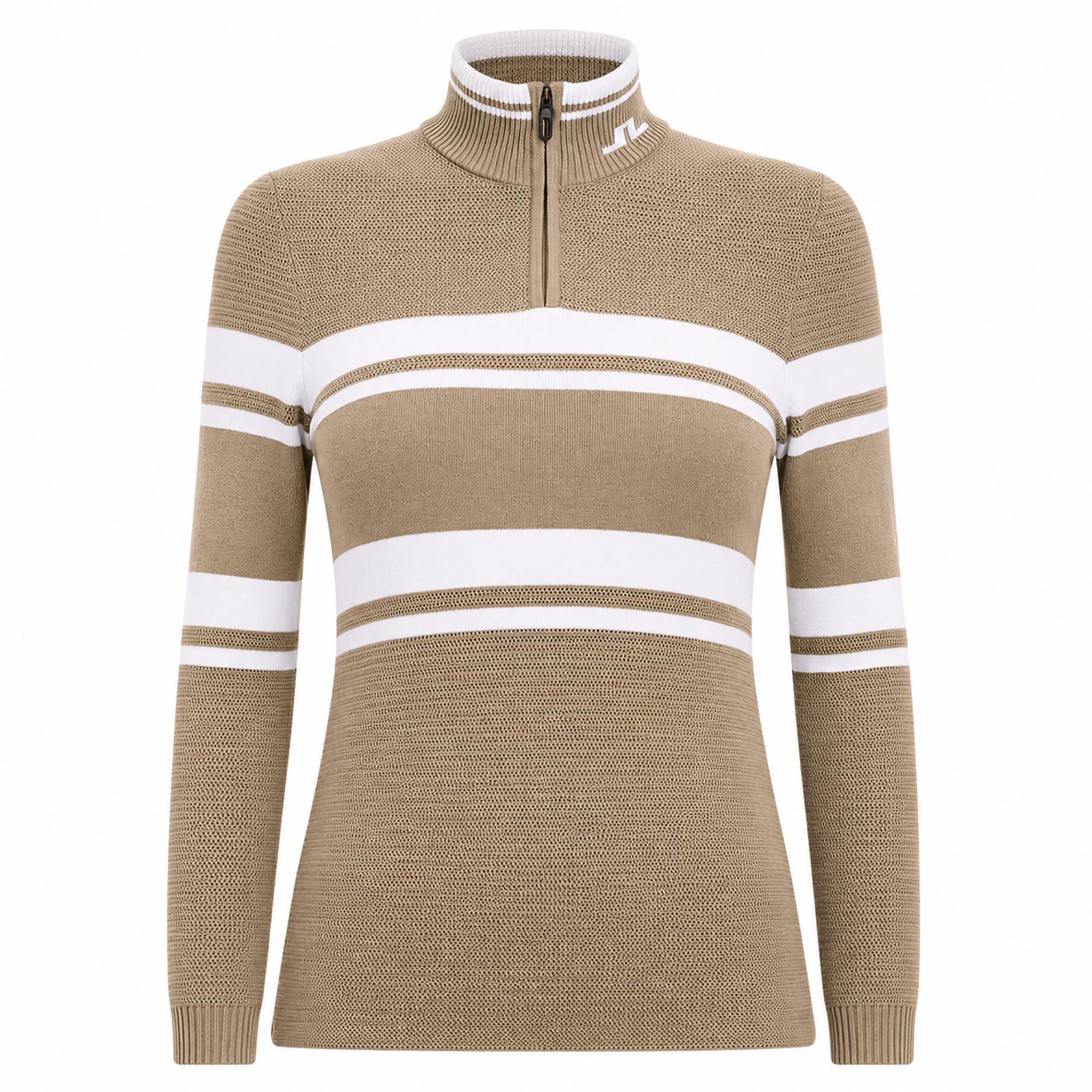 J Lindeberg Ariadne Knit Ladies Quarter Zip Golf Sweater Brindle
