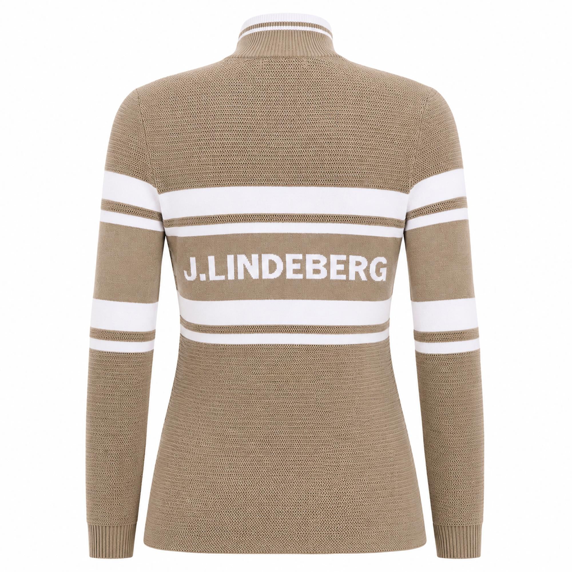 J Lindeberg Ariadne Knit Ladies Quarter Zip Golf Sweater Brindle