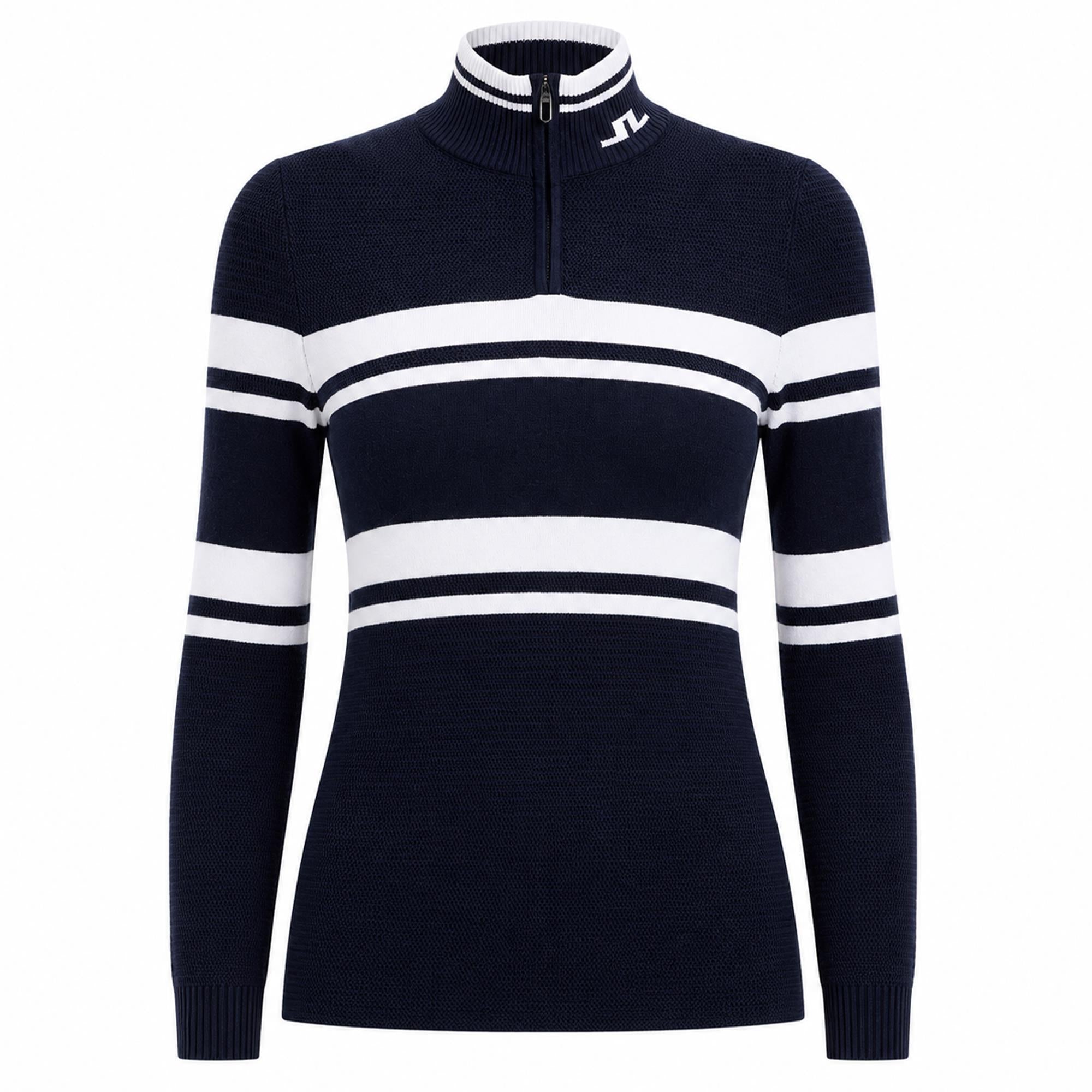 J Lindeberg Ariadne Knit Ladies Quarter Zip Golf Sweater Navy
