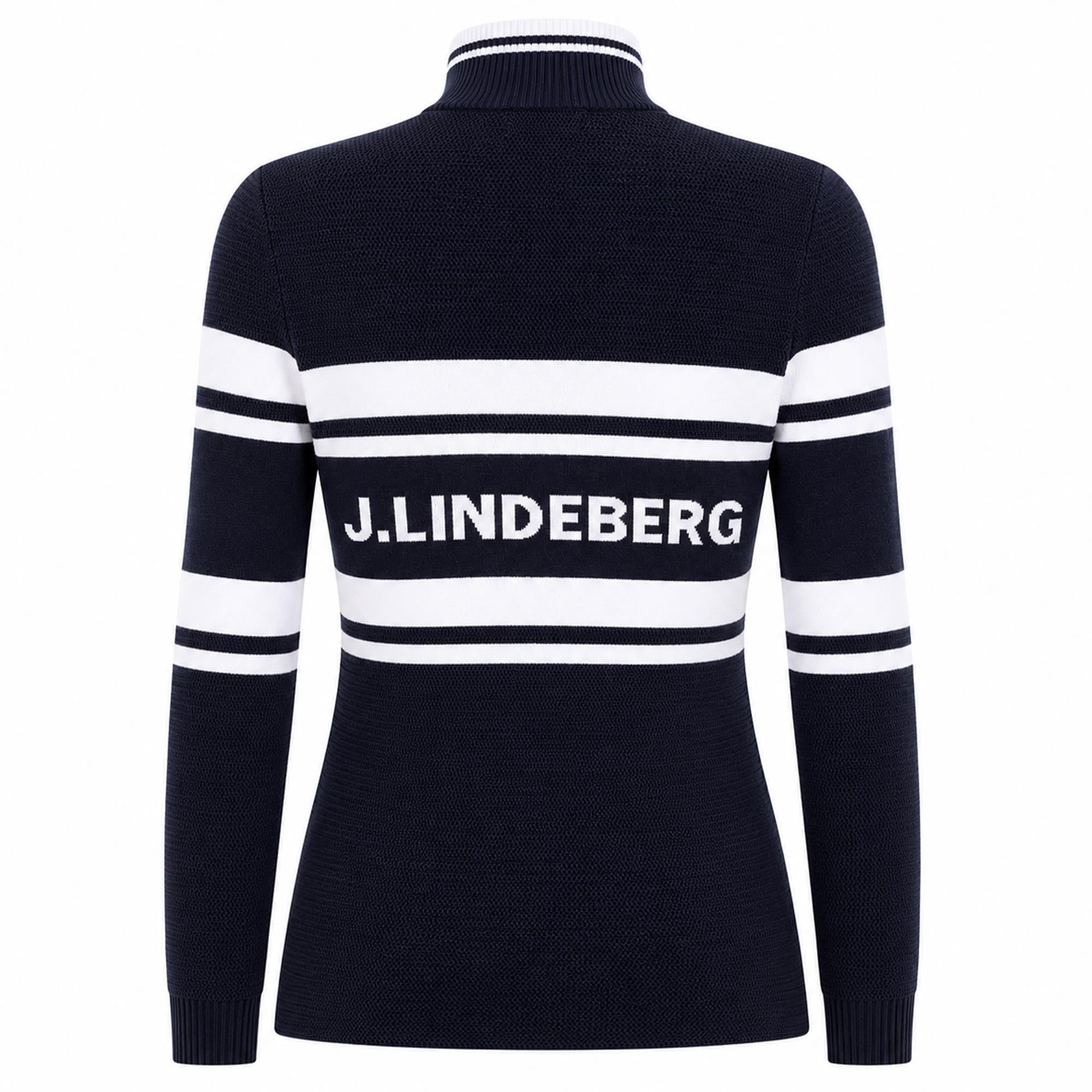 J Lindeberg Ariadne Knit Ladies Quarter Zip Golf Sweater Navy