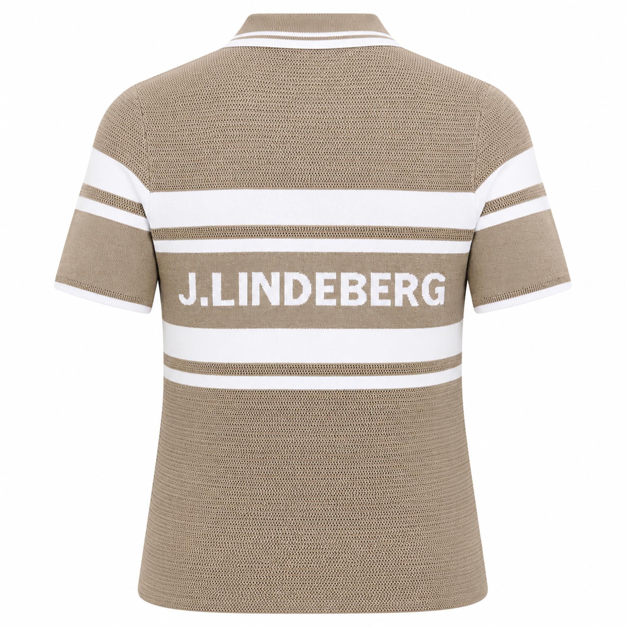J Lindeberg Athena Knit Ladies Golf Polo Shirt Brindle