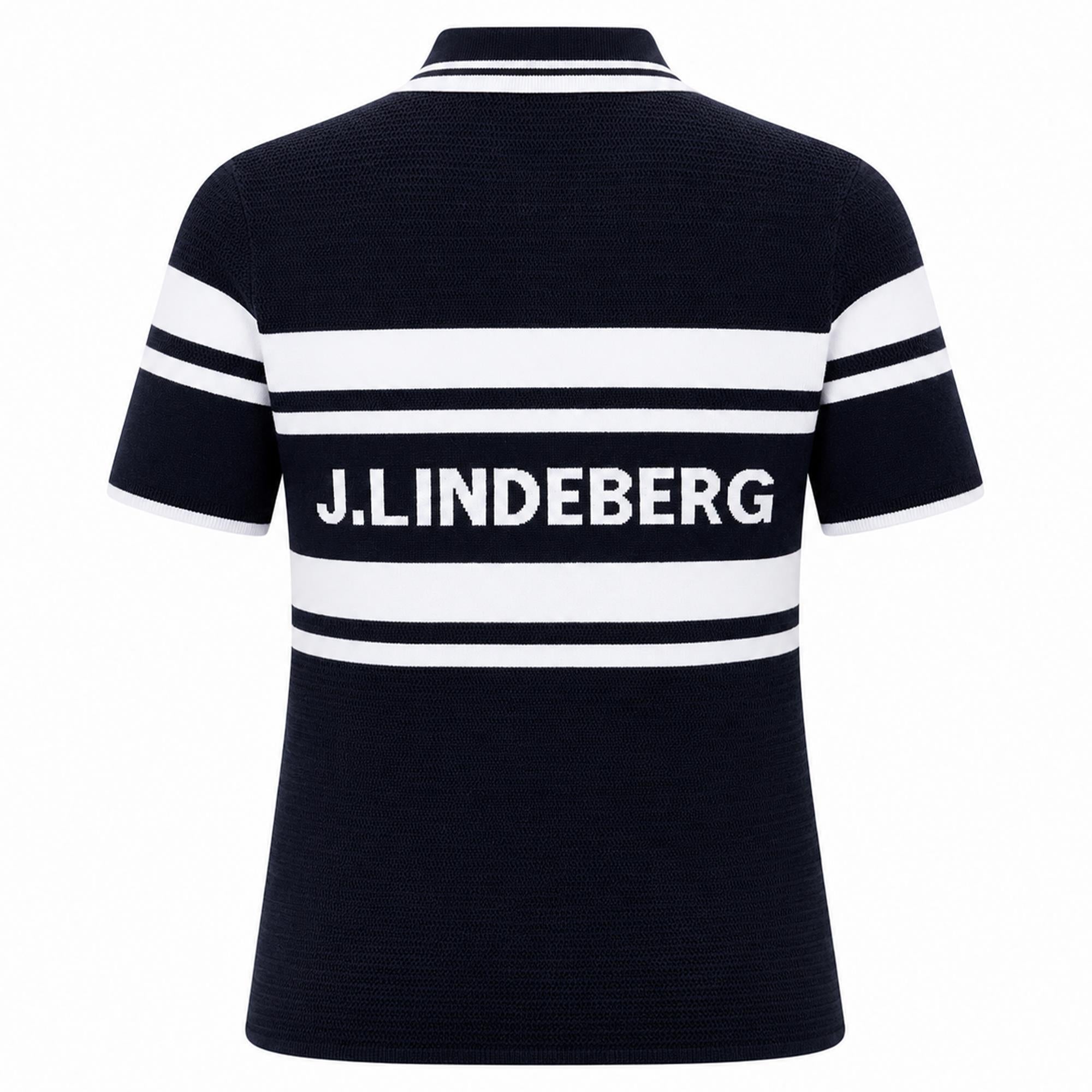 J Lindeberg Athena Knit Ladies Golf Polo Shirt Navy
