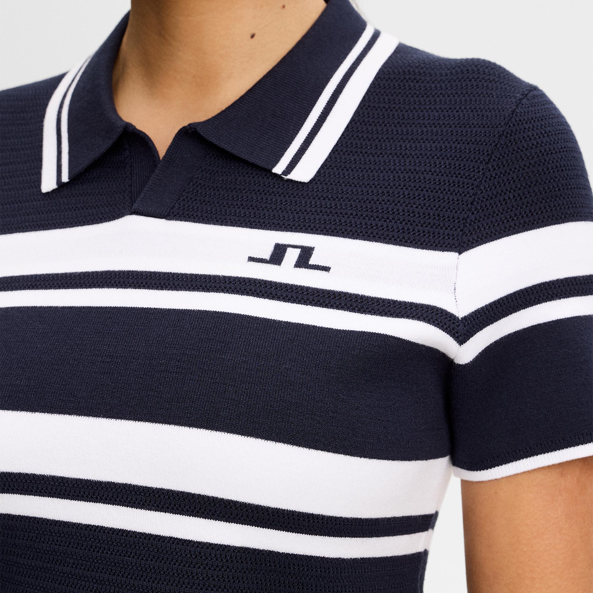 J Lindeberg Athena Knit Ladies Golf Polo Shirt Navy
