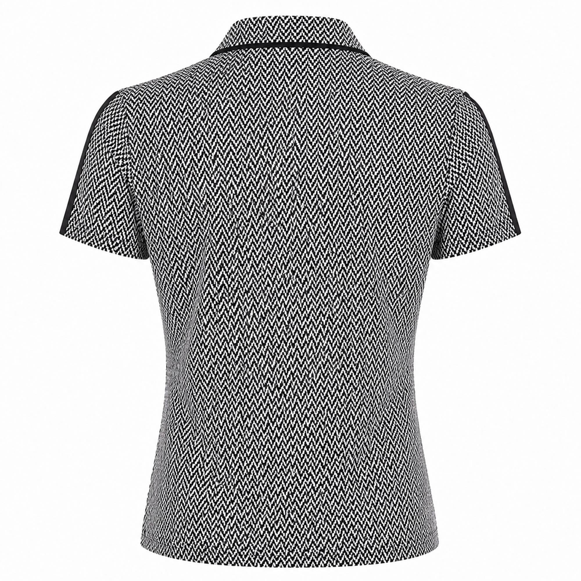 J Lindeberg Cara Print Ladies Golf Polo Shirt Black