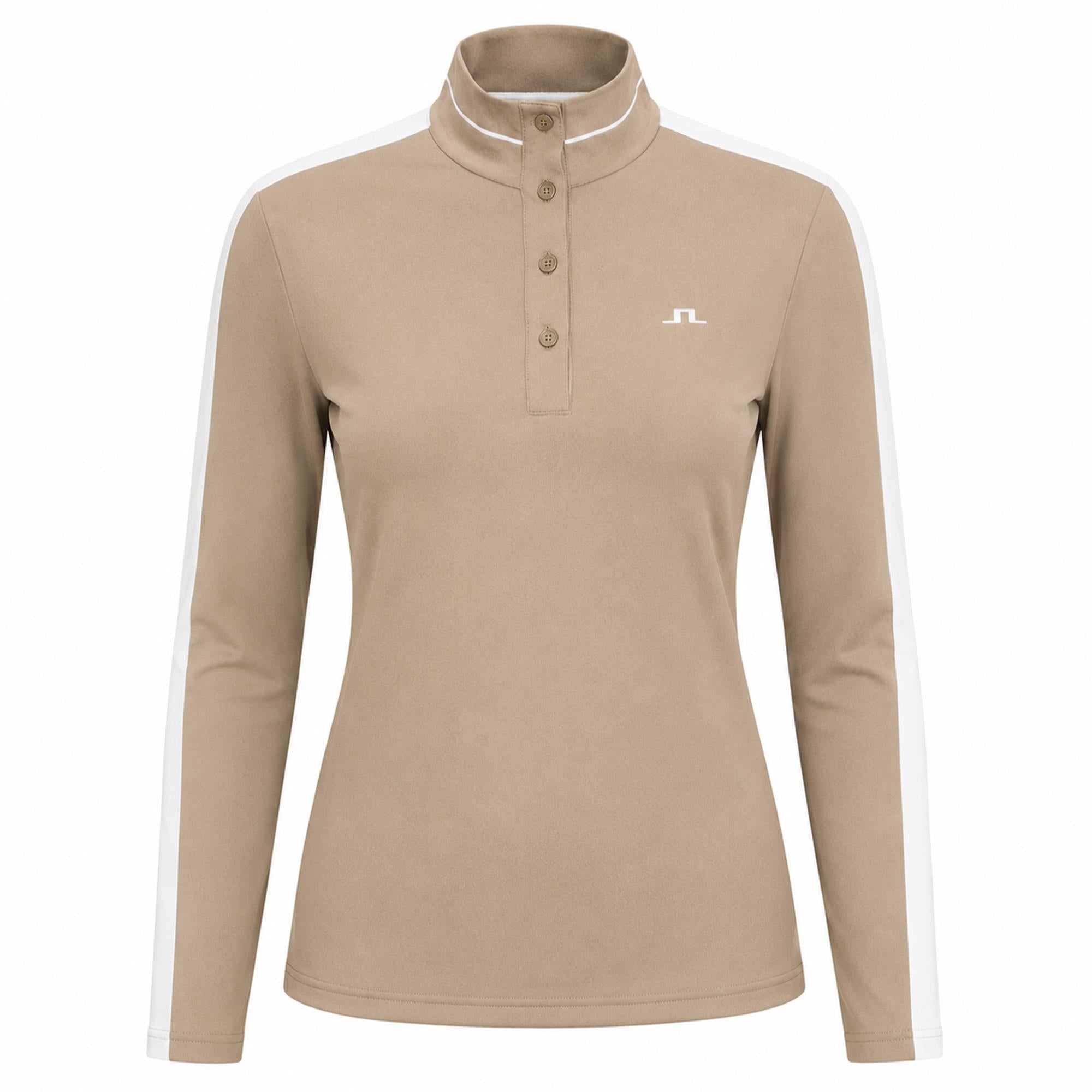 J Lindeberg Hertta Ladies Long Sleeve Polo Shirt Brindle