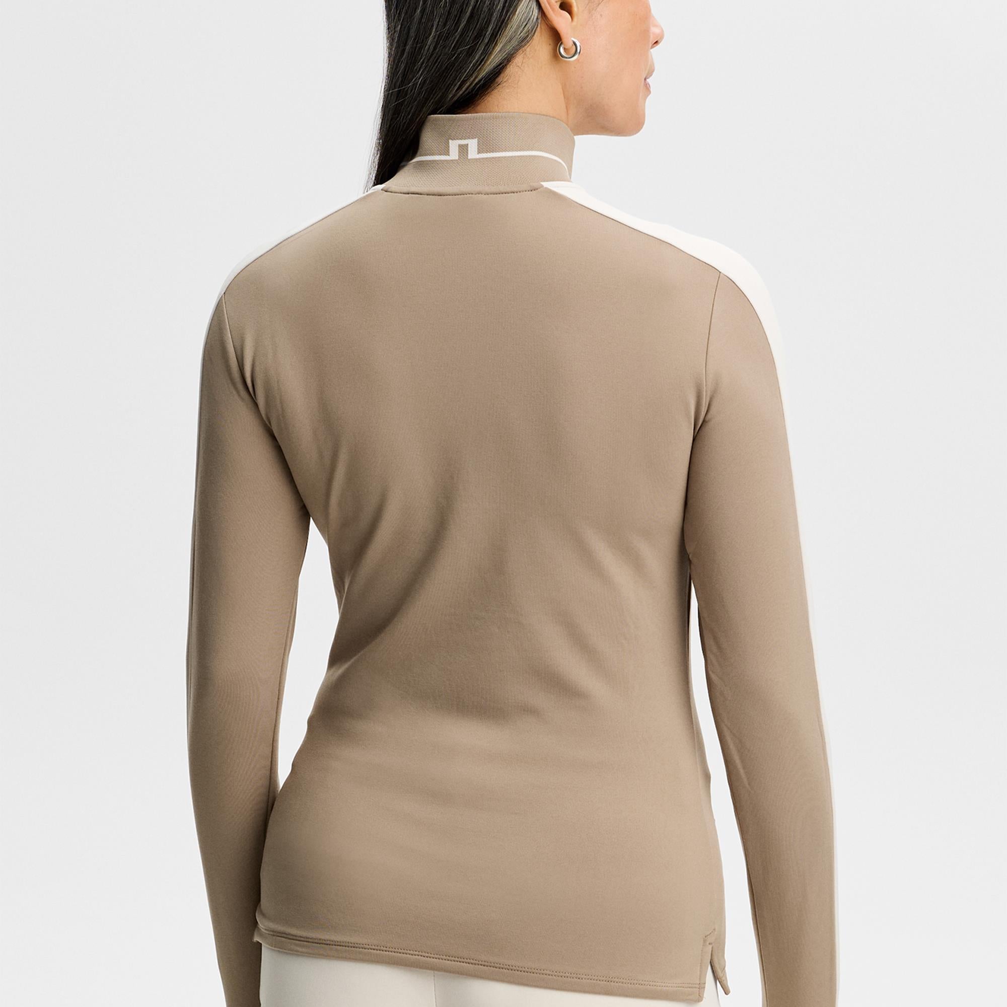 J Lindeberg Hertta Ladies Long Sleeve Polo Shirt Brindle