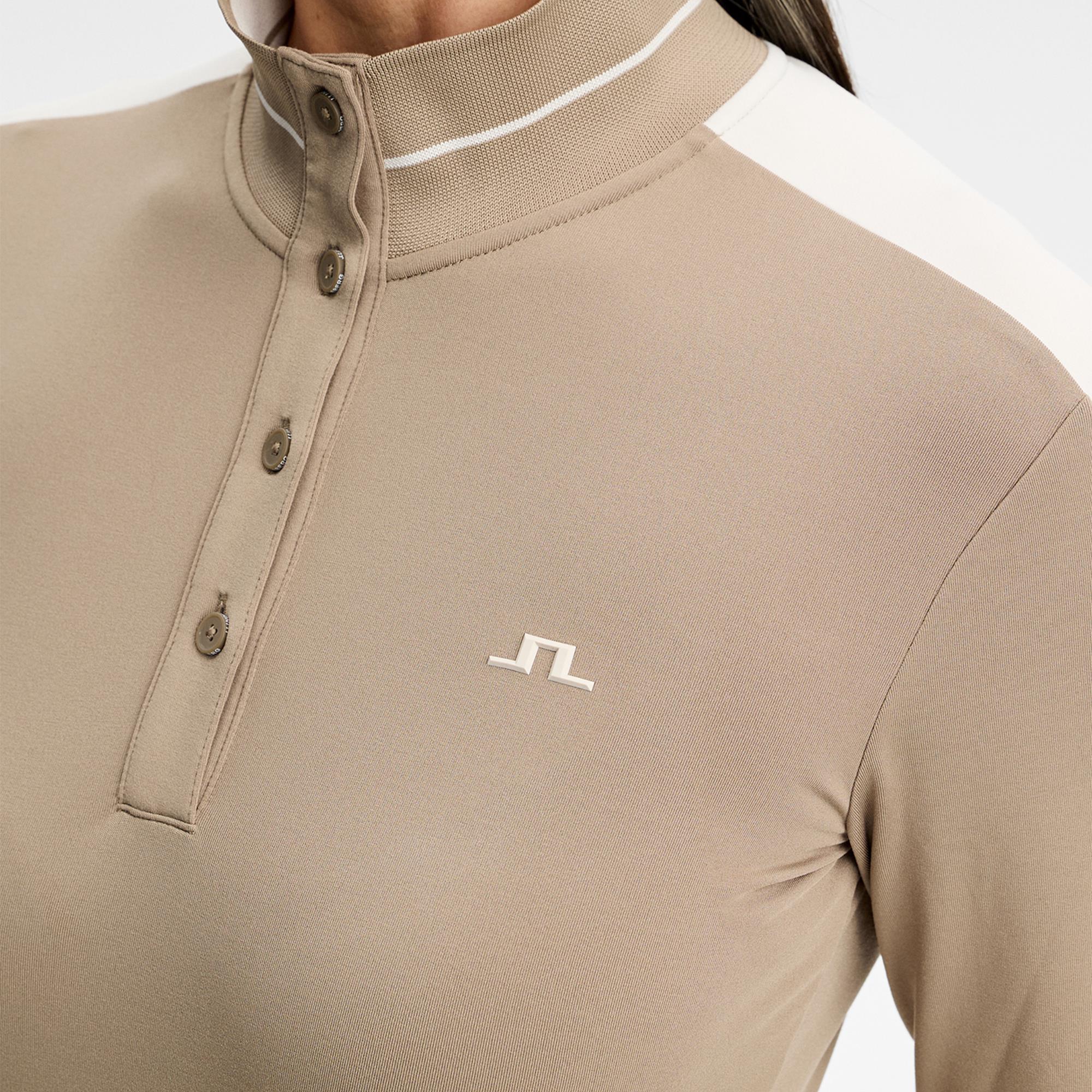 J Lindeberg Hertta Ladies Long Sleeve Polo Shirt Brindle