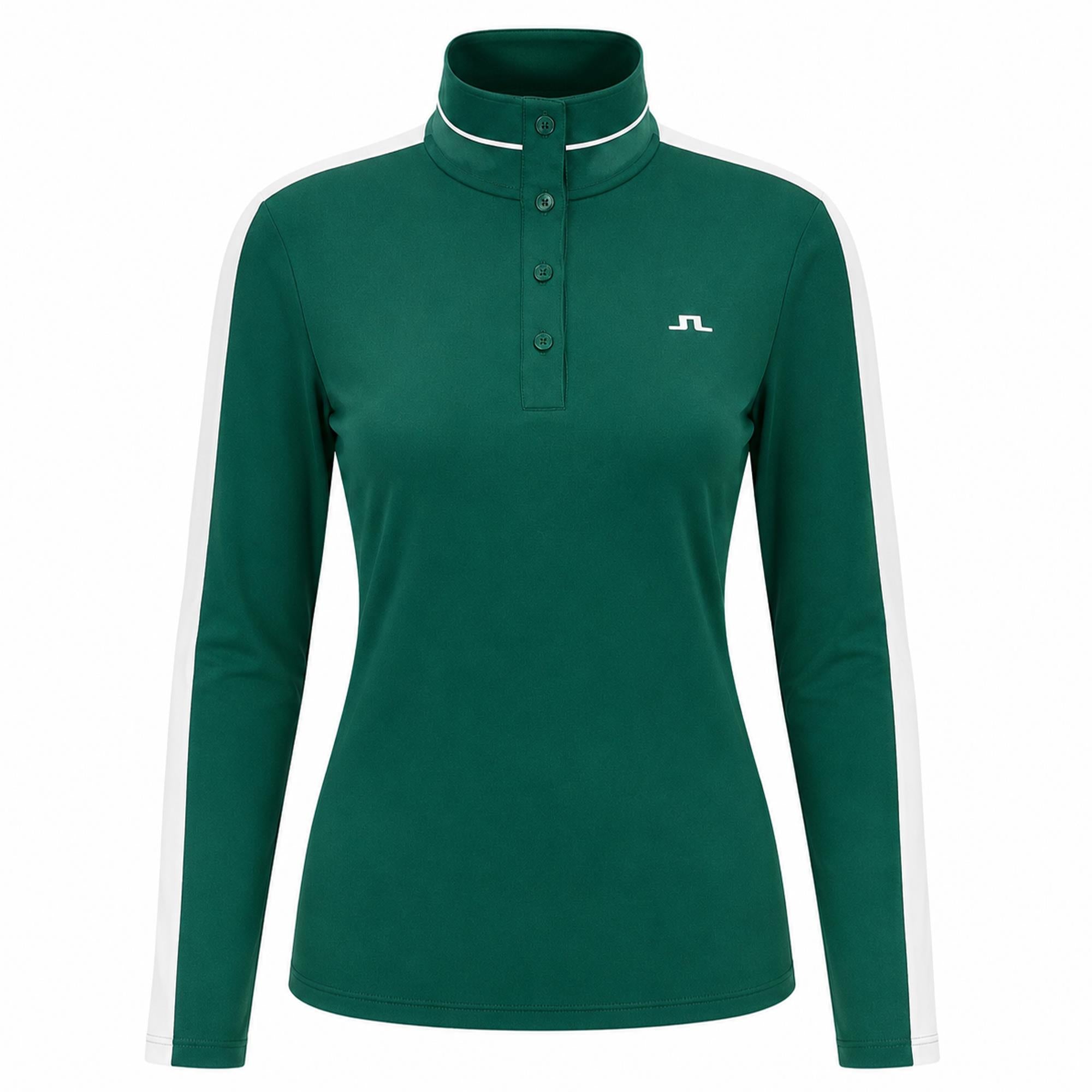 J Lindeberg Hertta Ladies Long Sleeve Polo Shirt Forest Biome