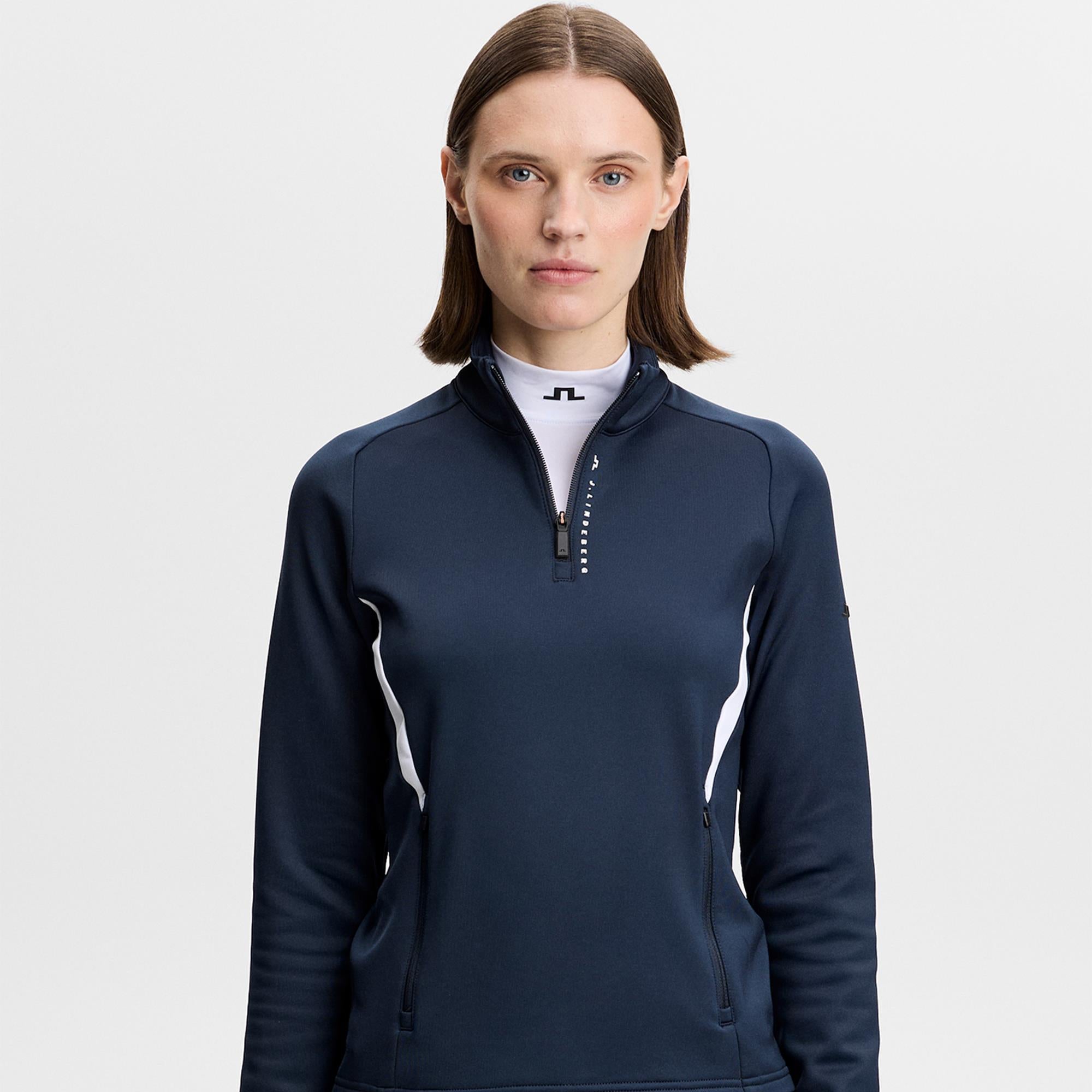 J Lindeberg Selena Quarter Zip Ladies Golf Mid Layer Navy